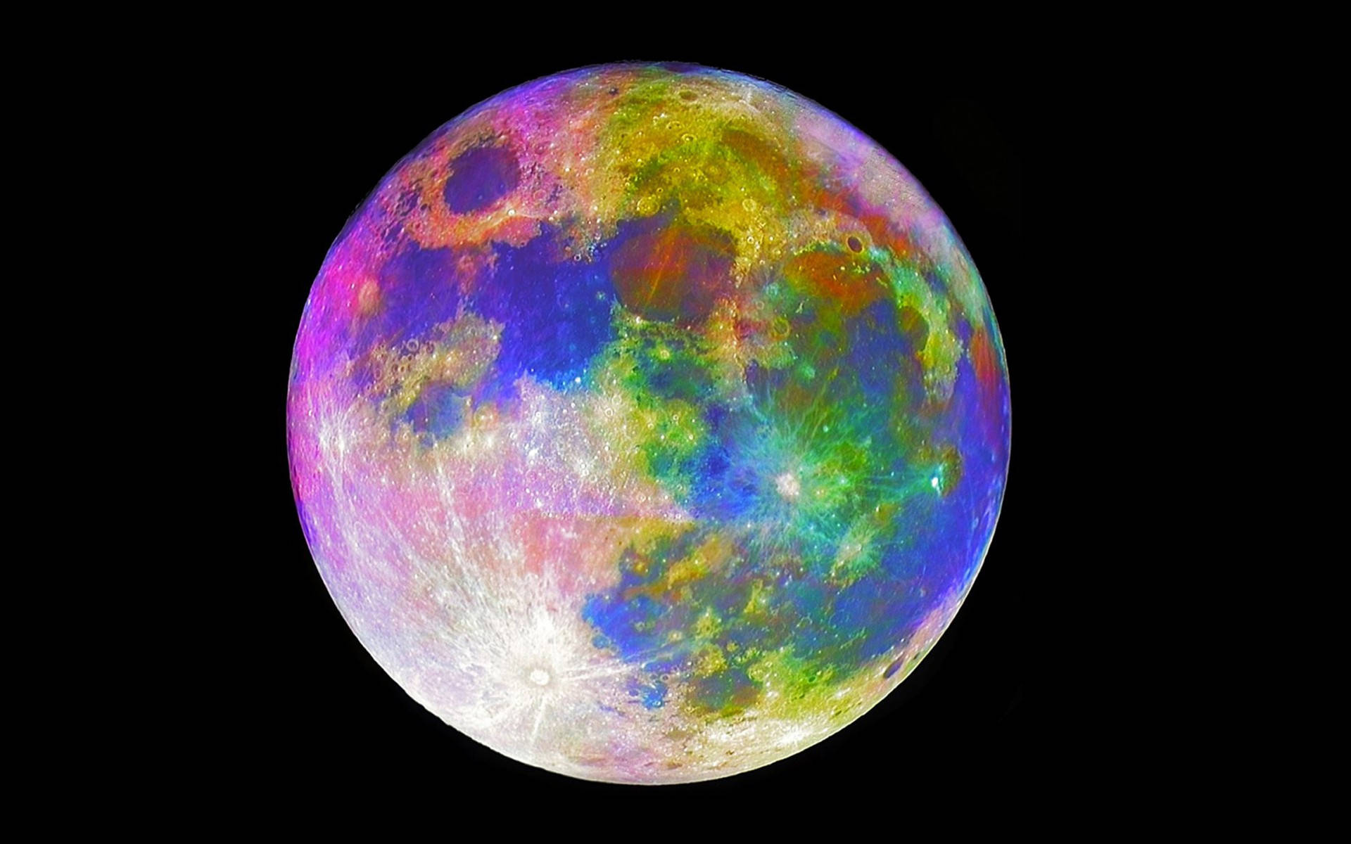 colorful HD moon, swirling hues, purple, Full HD Desktop Wallpaper