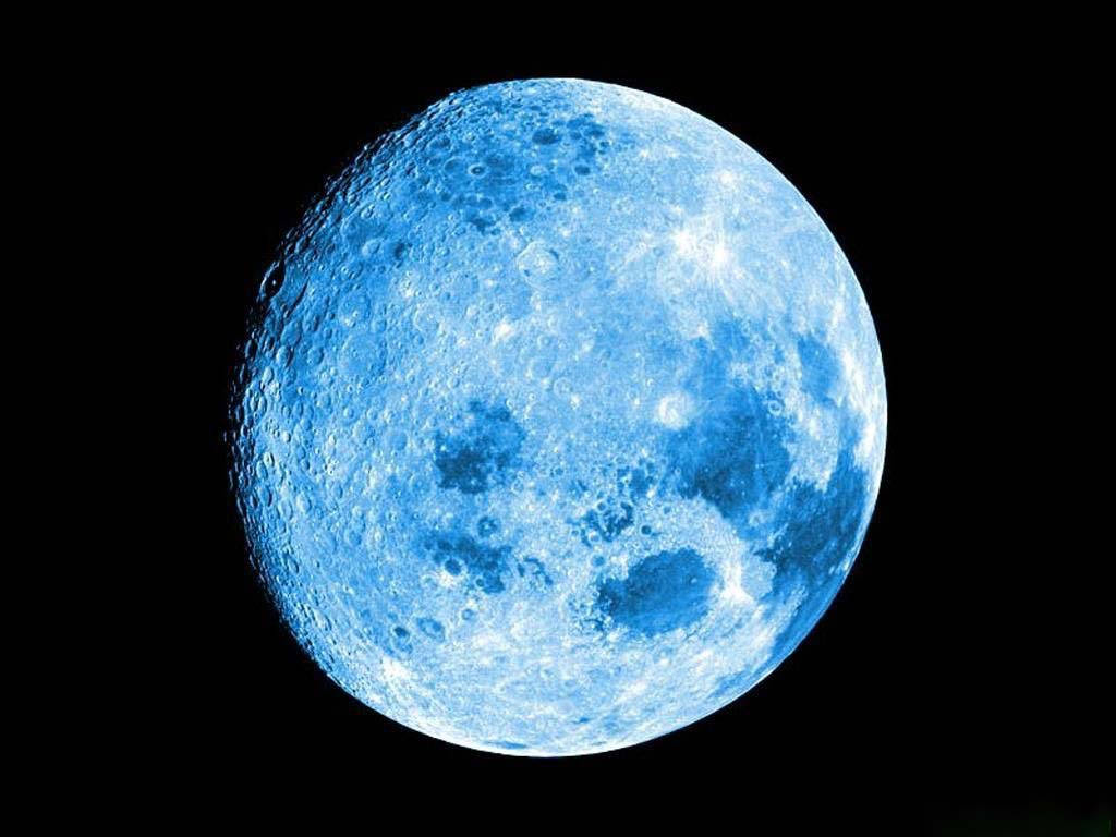 blue moon, craters, maria, SD Desktop Wallpaper