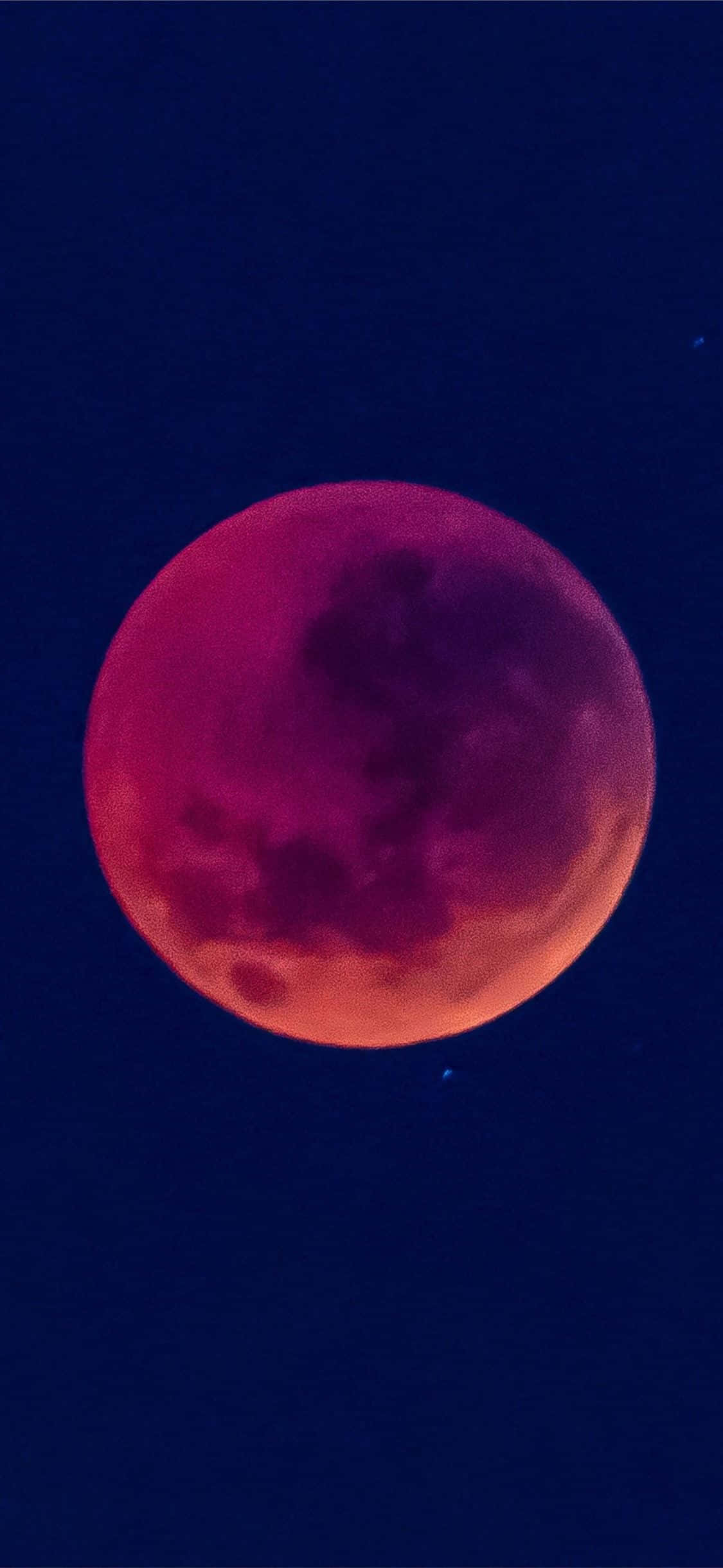 pink moon, crimson moon, indigo night sky, Full HD Phone Wallpaper