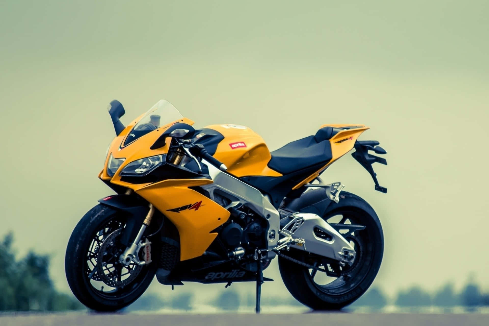 HD Motorcycle, vibrant yellow, sport motorcycle, HD Desktop Wallpaper