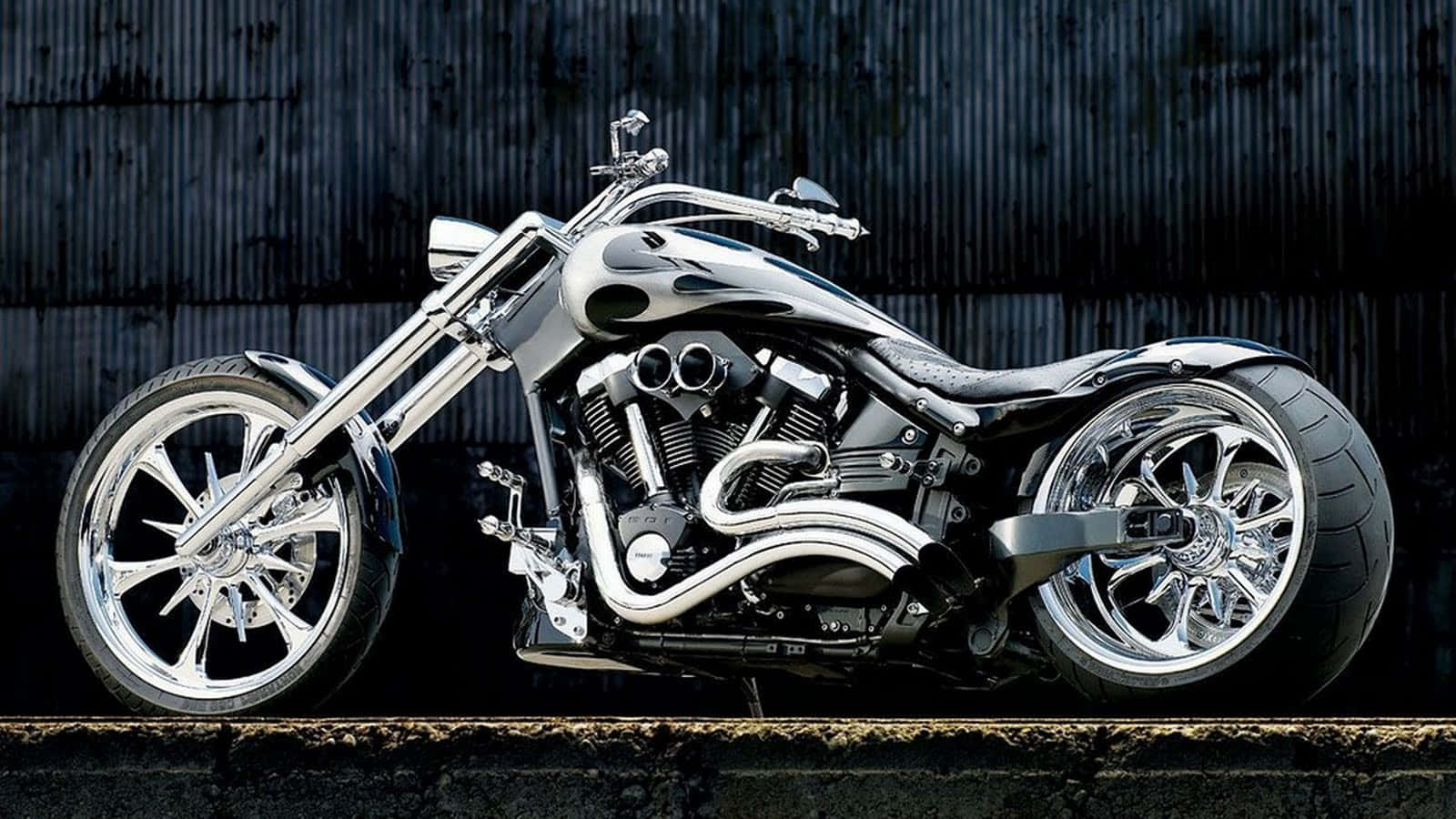 HD Motorcycle, chrome chopper, custom wheels, HD Desktop Wallpaper