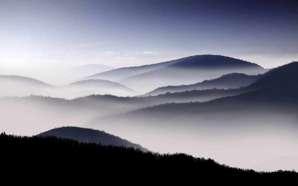 fog covered, HD Mountain, misty mountain ridges, SD Desktop Wallpaper