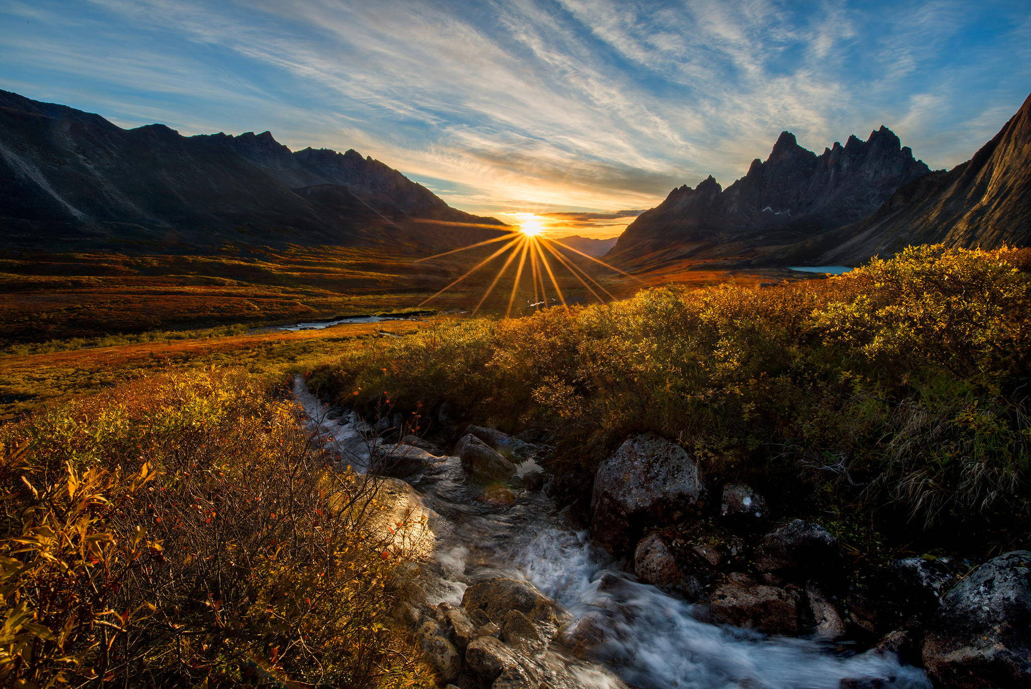 HD Mountain, valley, sunset, Full HD Desktop Wallpaper