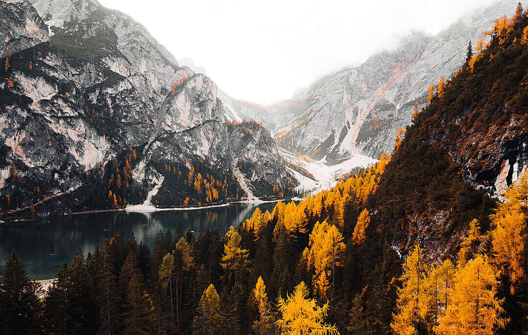 autumn, HD Mountain, misty mountain lake, SD Desktop Wallpaper