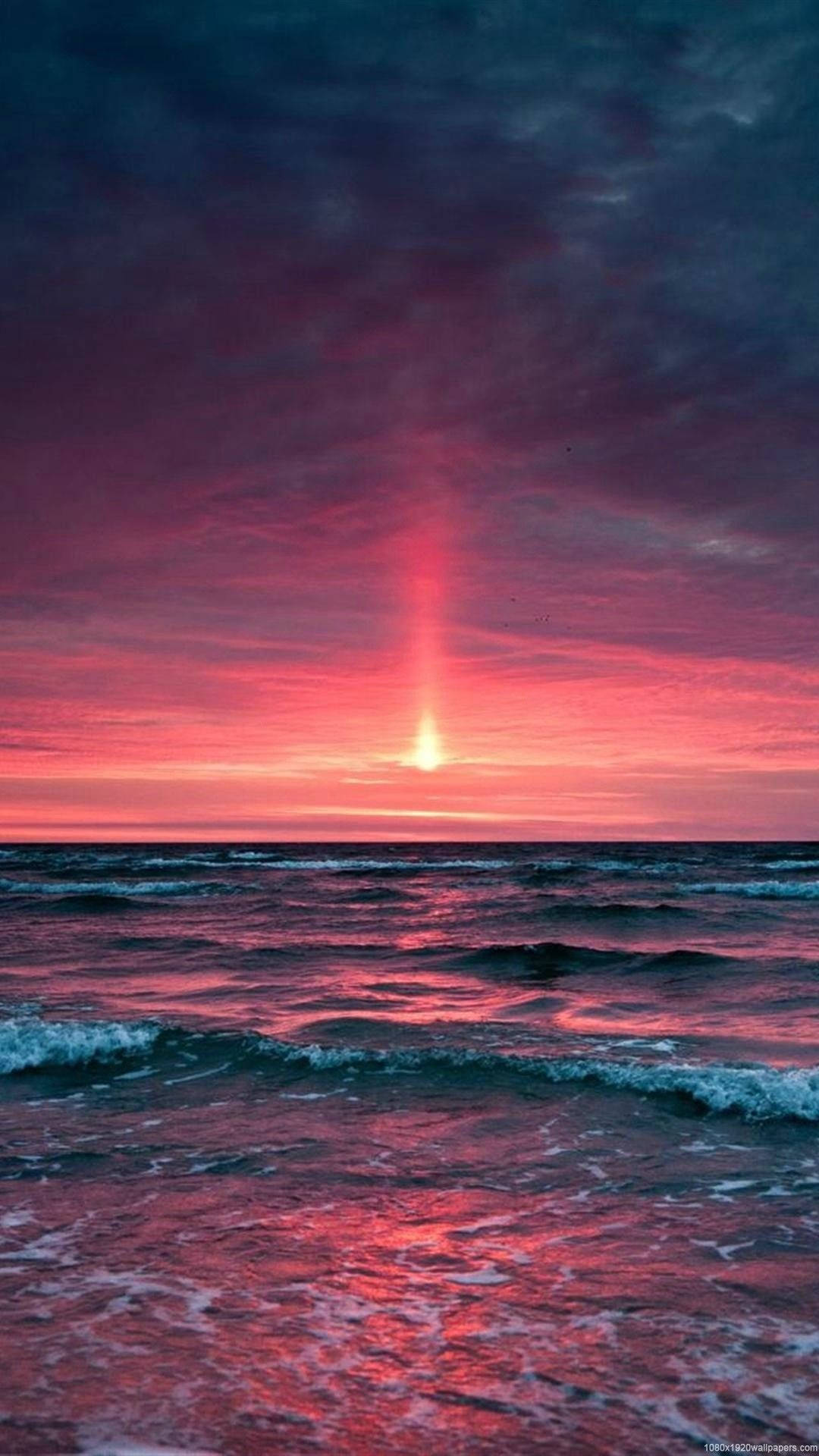 HD Nature Phone, sunset, ocean, Full HD Phone Wallpaper