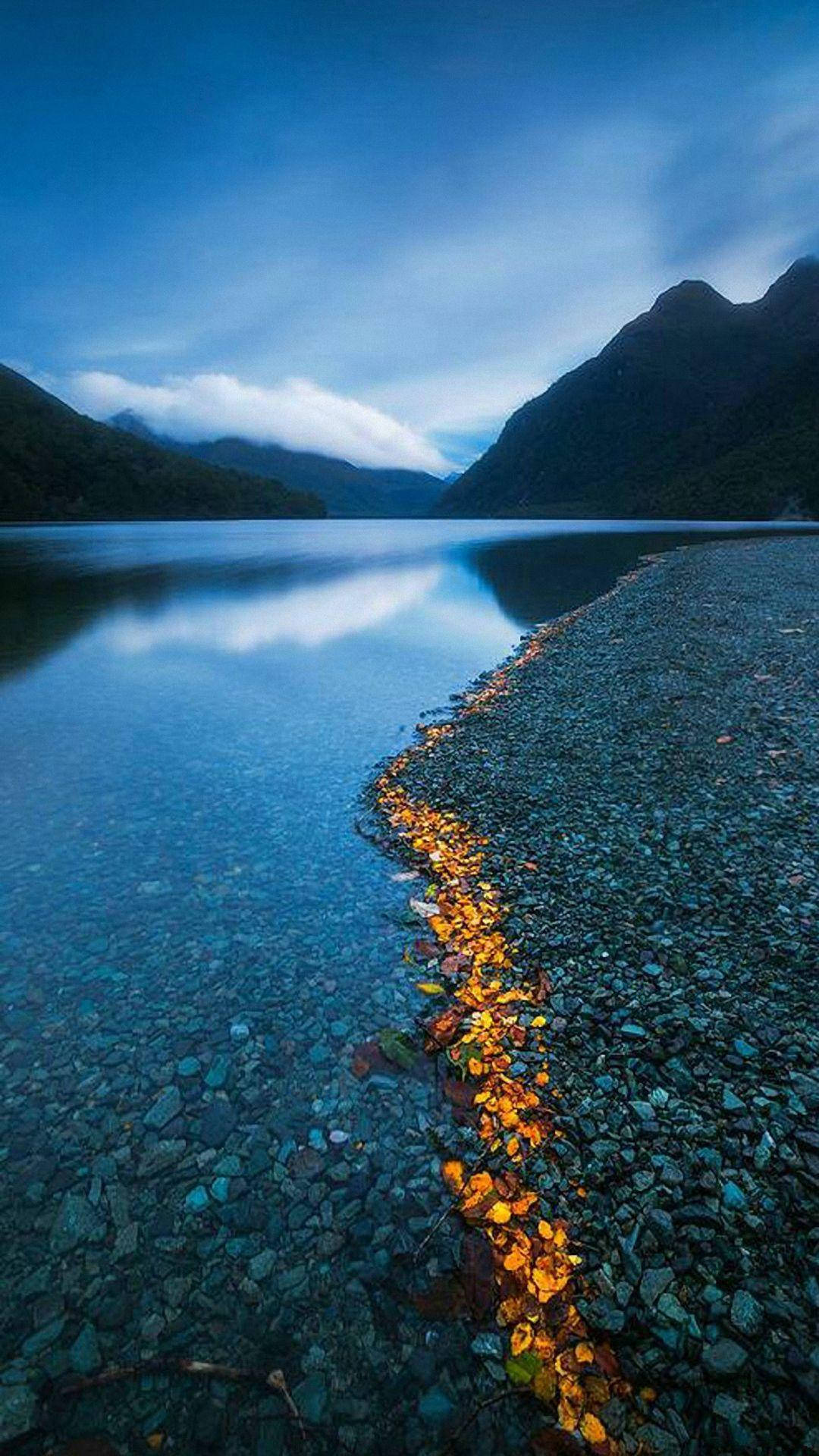 HD Nature Phone, pebbles lake, twilight lake, Full HD Phone Wallpaper