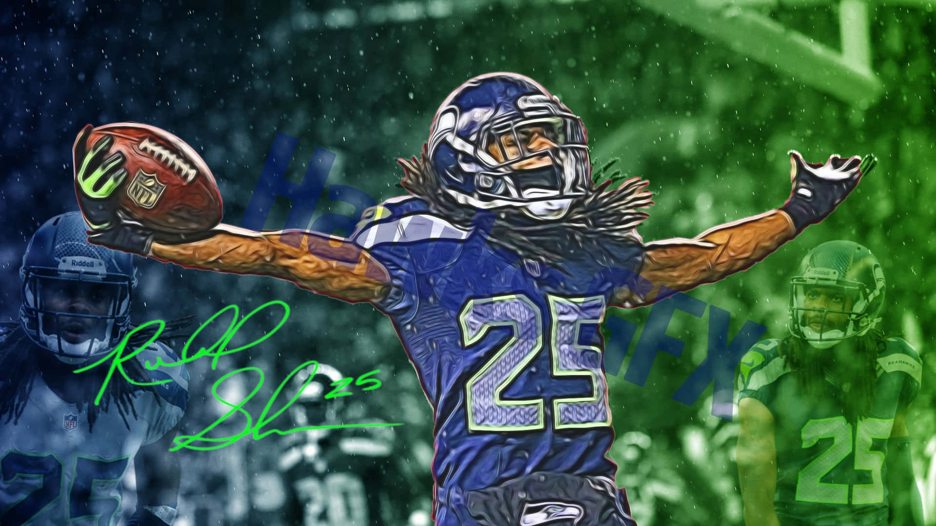 NFL, football player, blue jersey number 25, Full HD Desktop Wallpaper