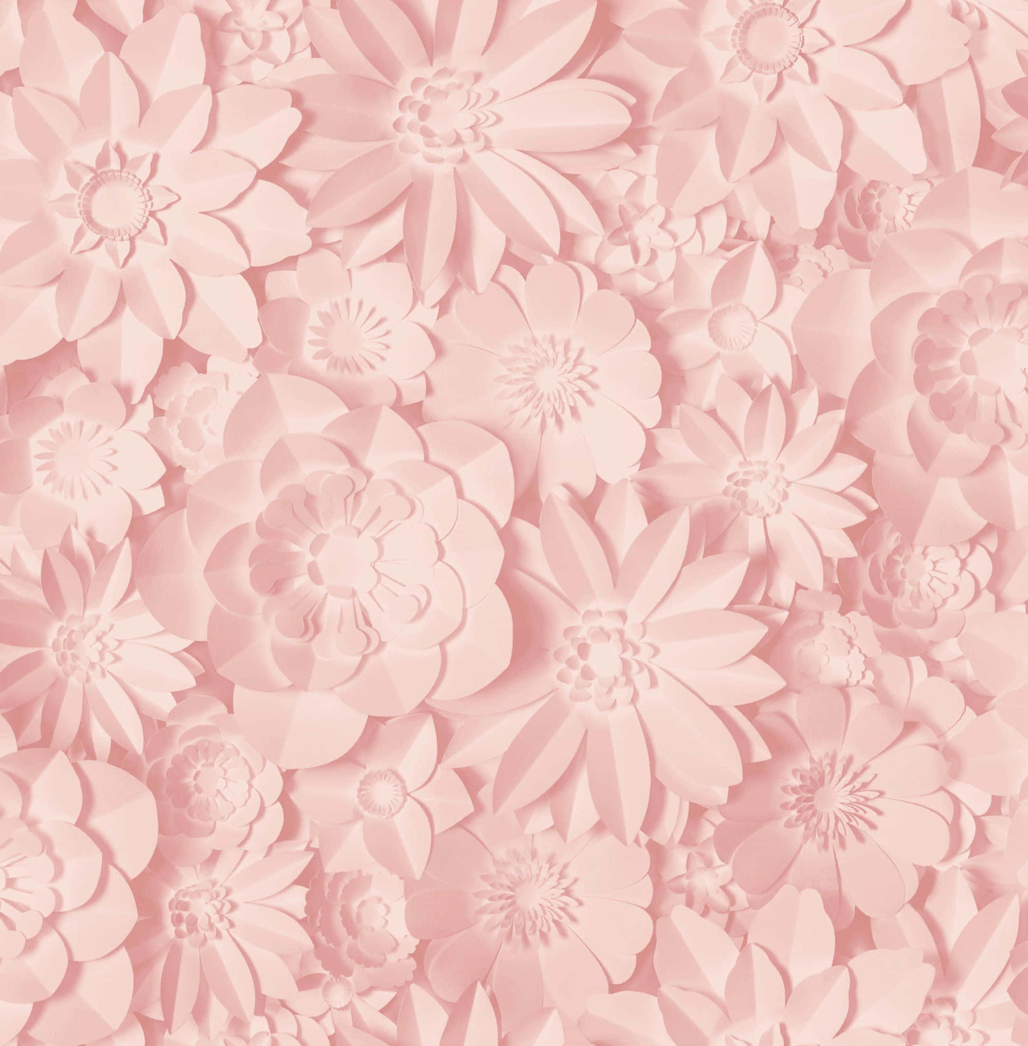 pink flowers, HD Pattern, 3d paper-cut flowers, Full HD Phone Wallpaper