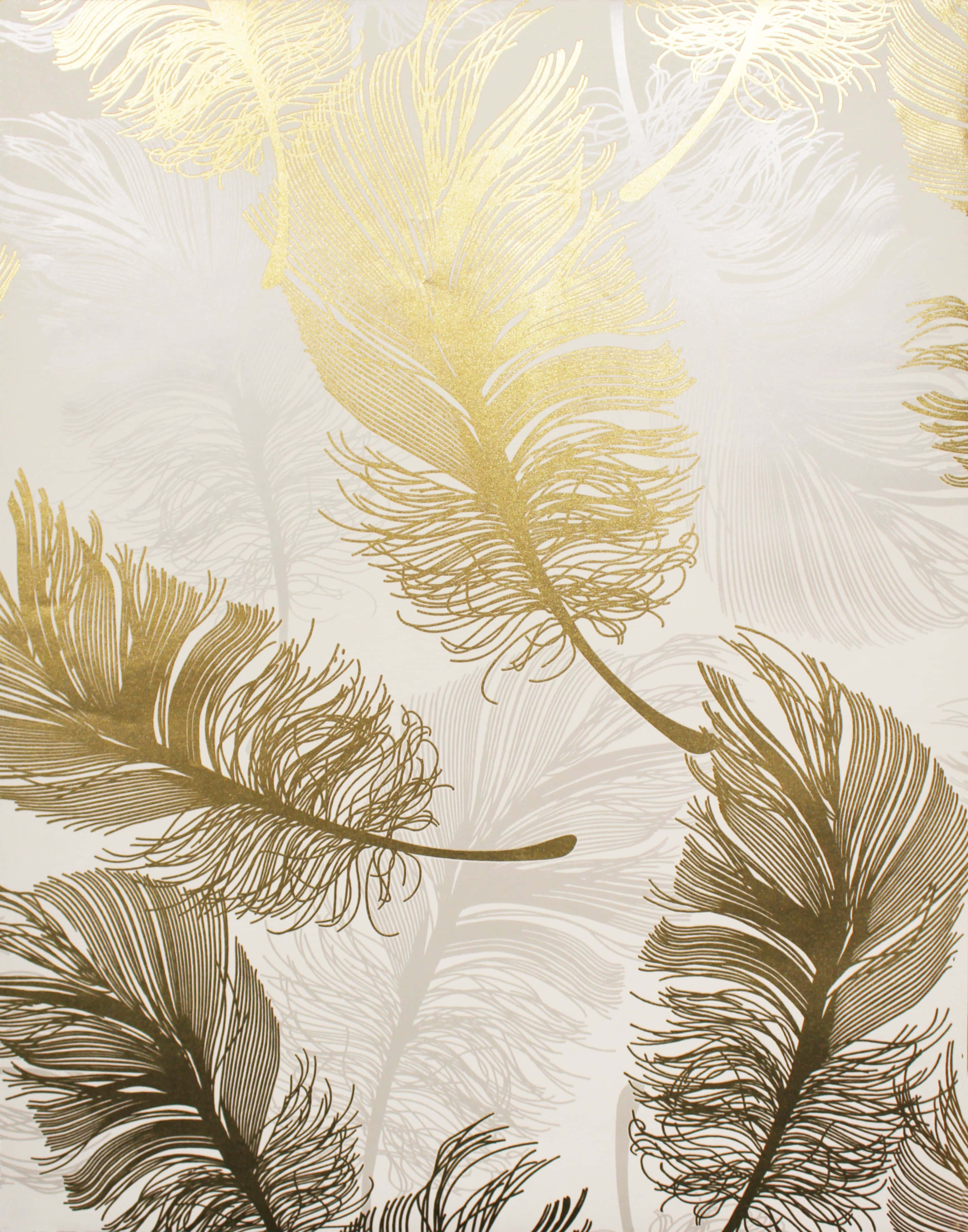 HD Pattern, white gold feathers, golden feathers, 4K Phone Wallpaper