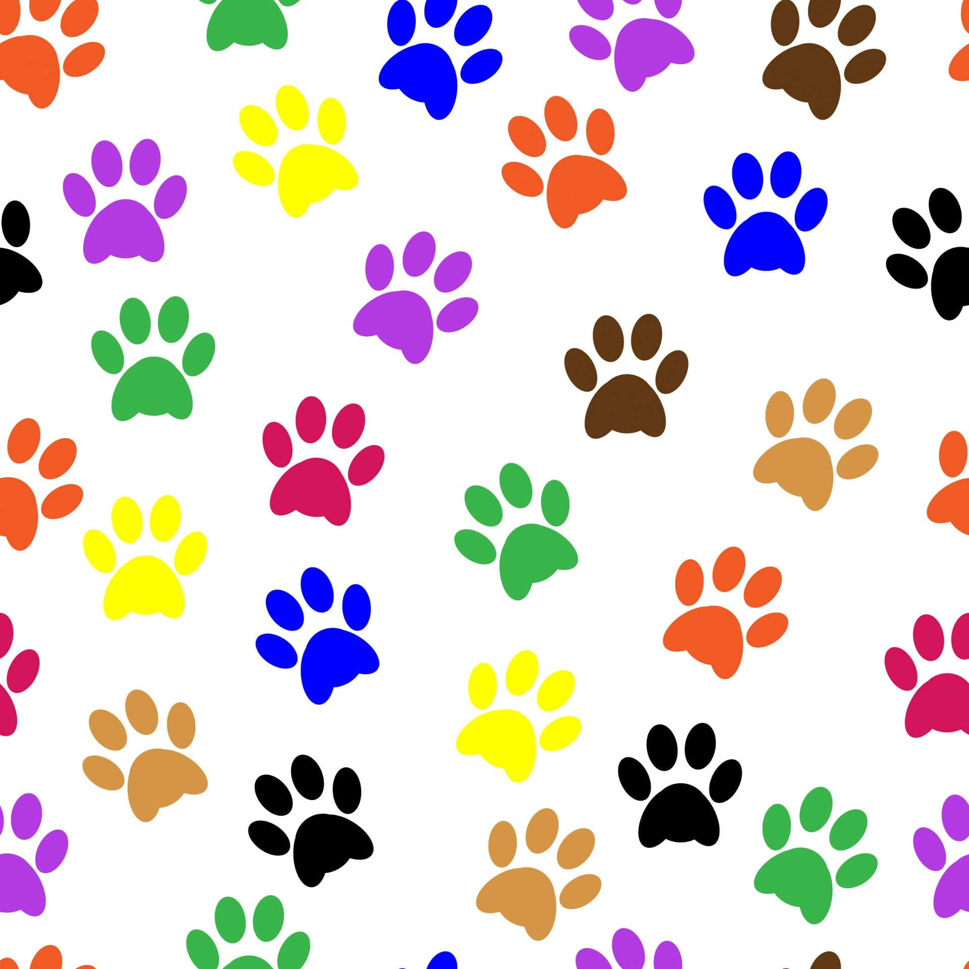HD Pattern, paw prints, multicolored, Full HD Desktop Wallpaper
