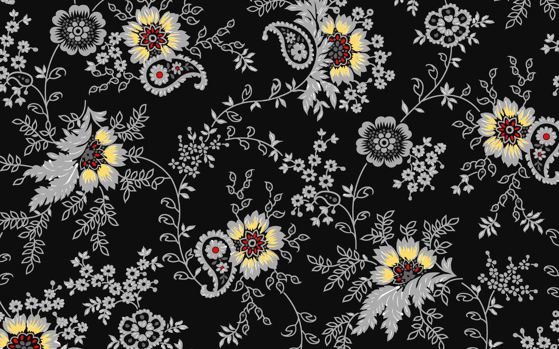 HD Pattern, black, floral, Full HD Desktop Wallpaper