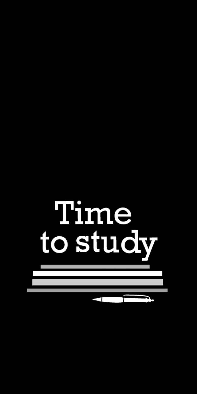 Time to study, black background, white text, HD Phone Wallpaper