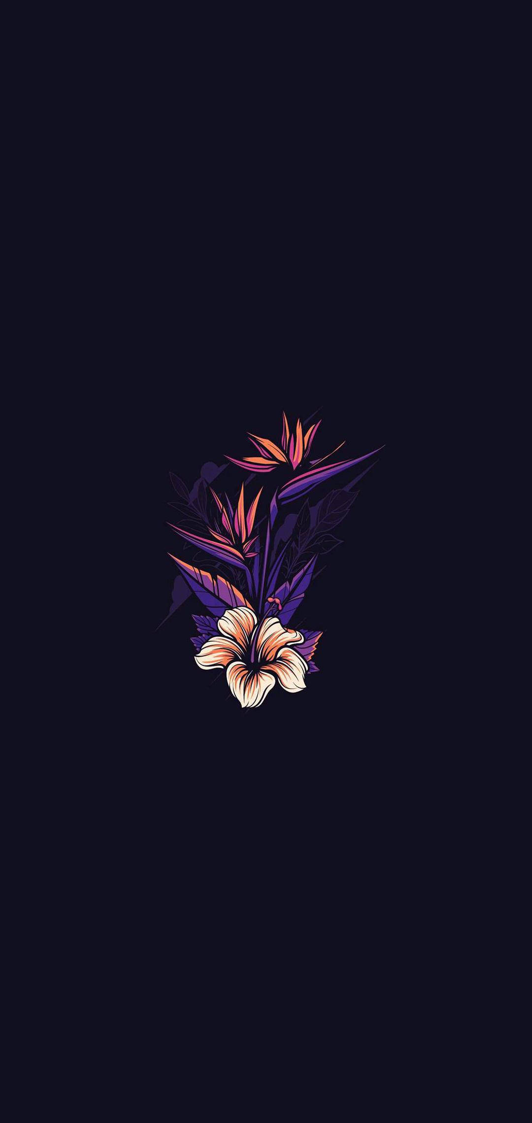 hibiscus, bird of paradise, warm tones, Full HD Phone Wallpaper