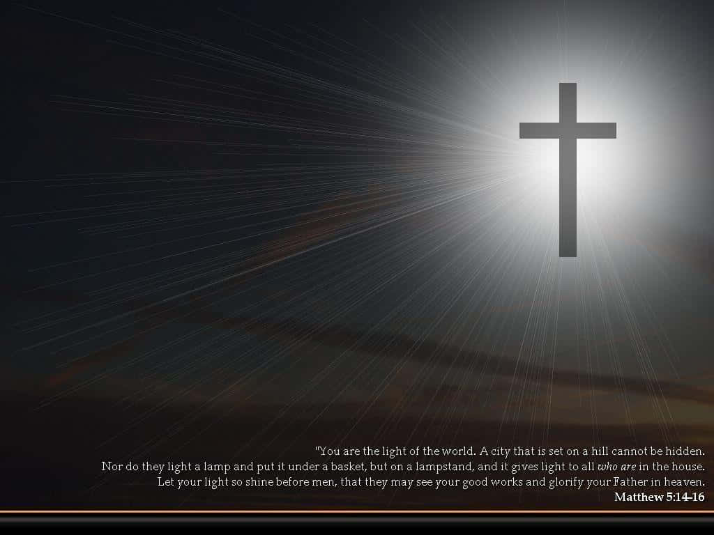 radiant cross, divine light, dark sky, SD Desktop Wallpaper