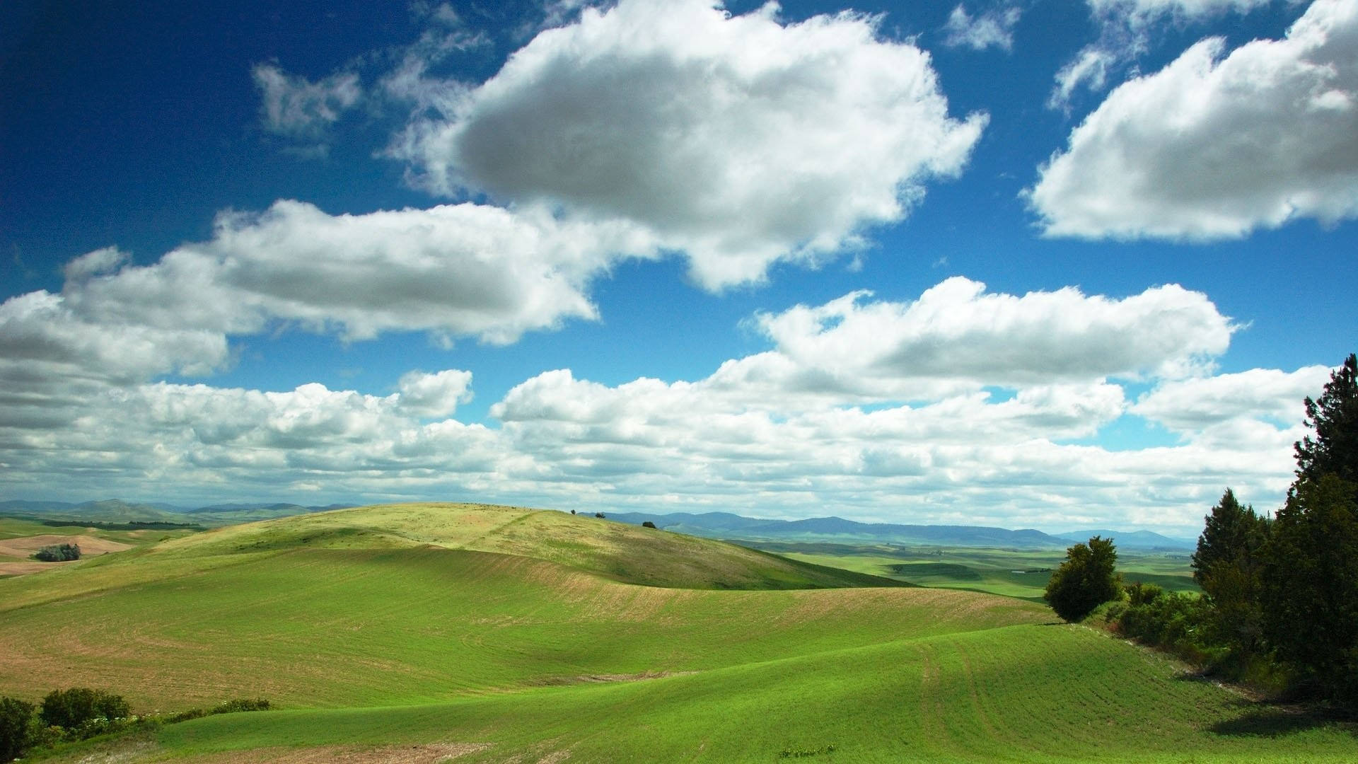 HD Scenery, clouds, hills, Full HD Desktop Wallpaper