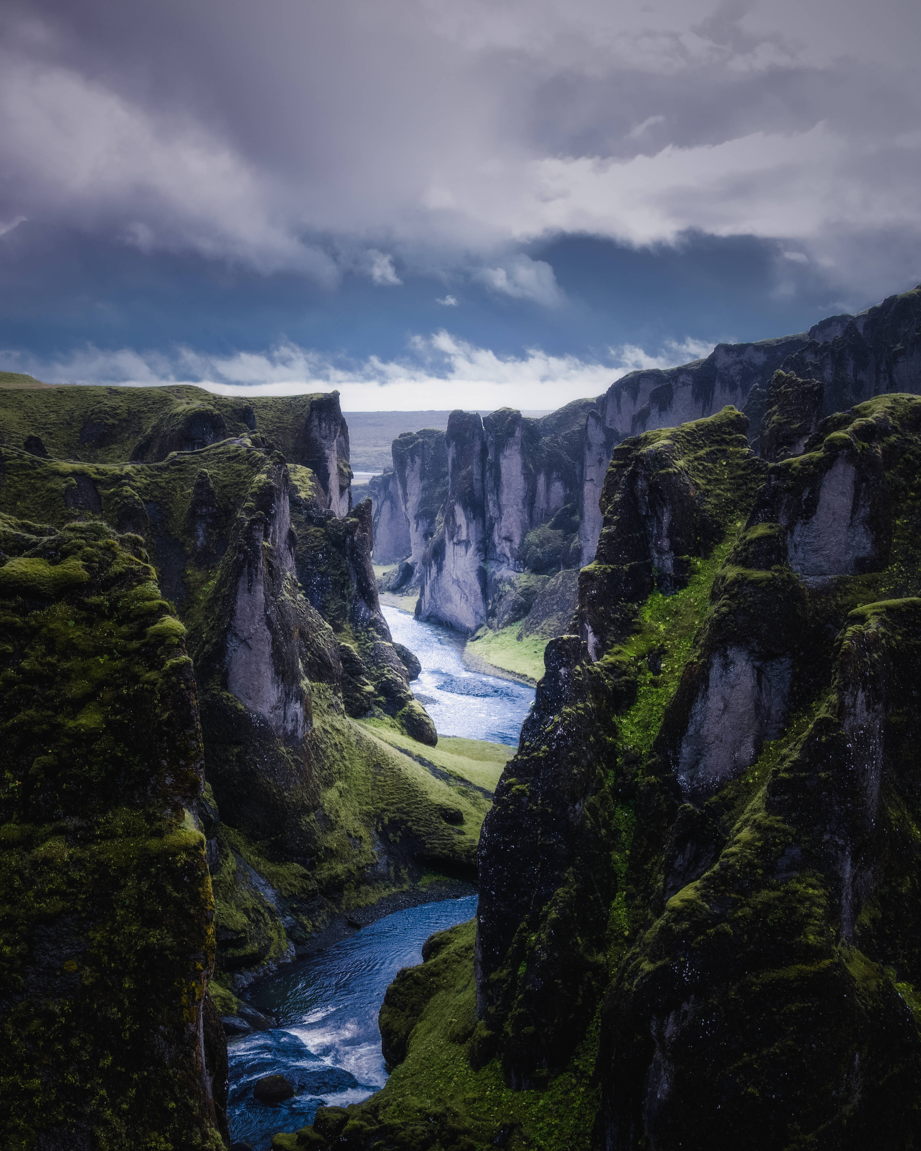 HD Scenery, river inlet, mossy canyon, 4K Phone Wallpaper