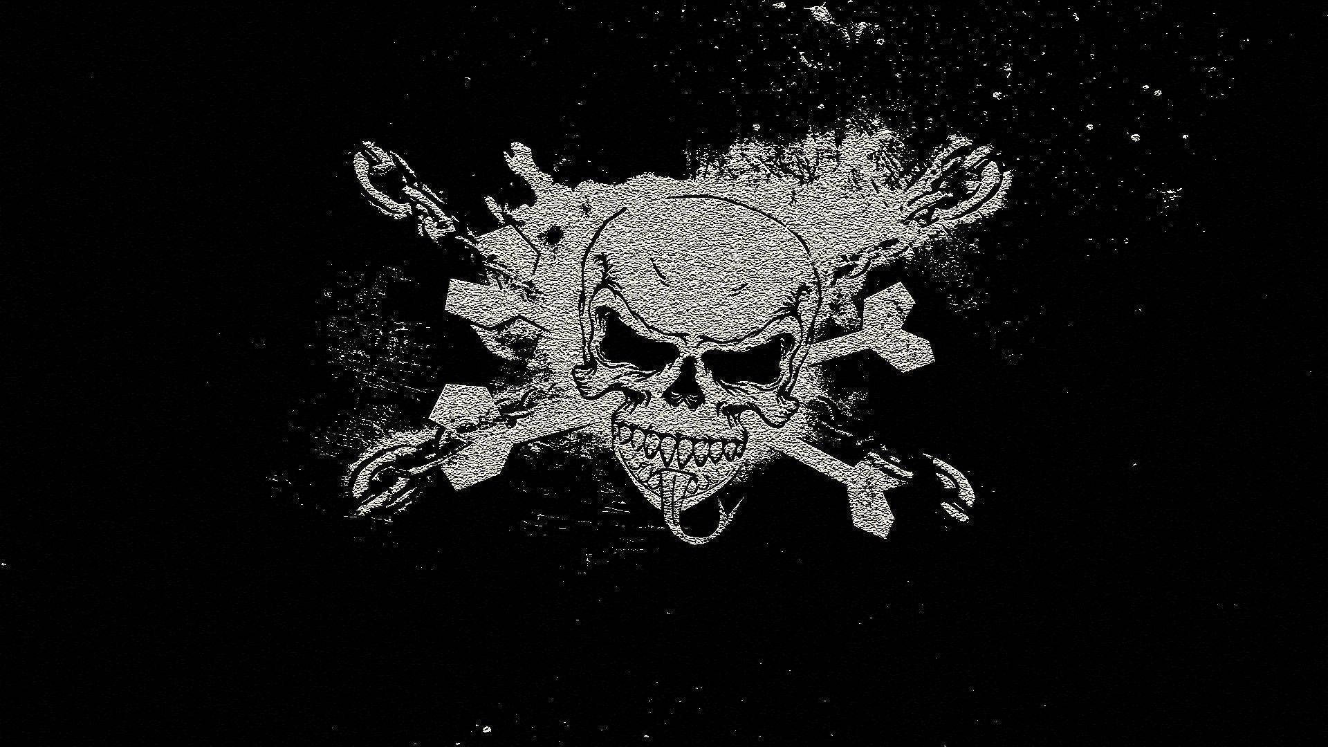 HD Skull, sand textured, white skull and crossbones, Full HD Desktop Wallpaper