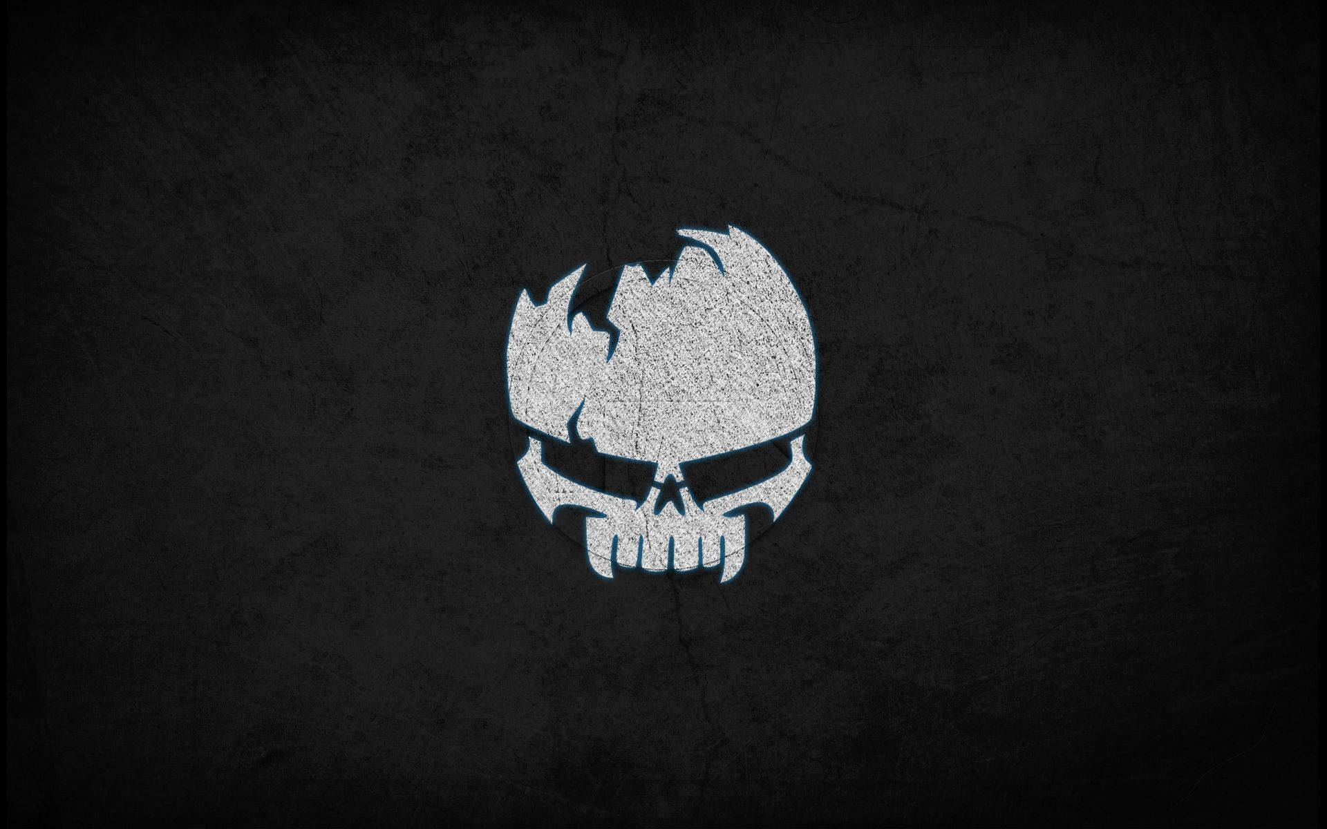cracked white skull emblem, textured dark gray concrete wall, HD Skull, Full HD Desktop Wallpaper