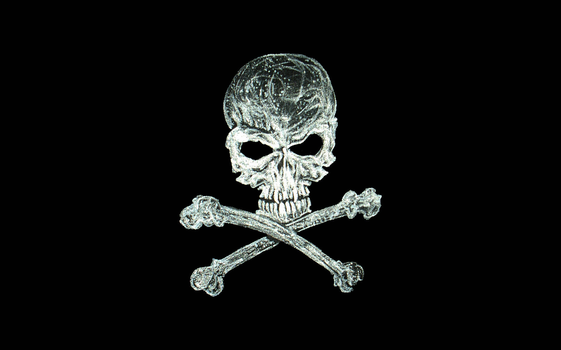 HD Skull, crossed bones, silver, Full HD Desktop Wallpaper