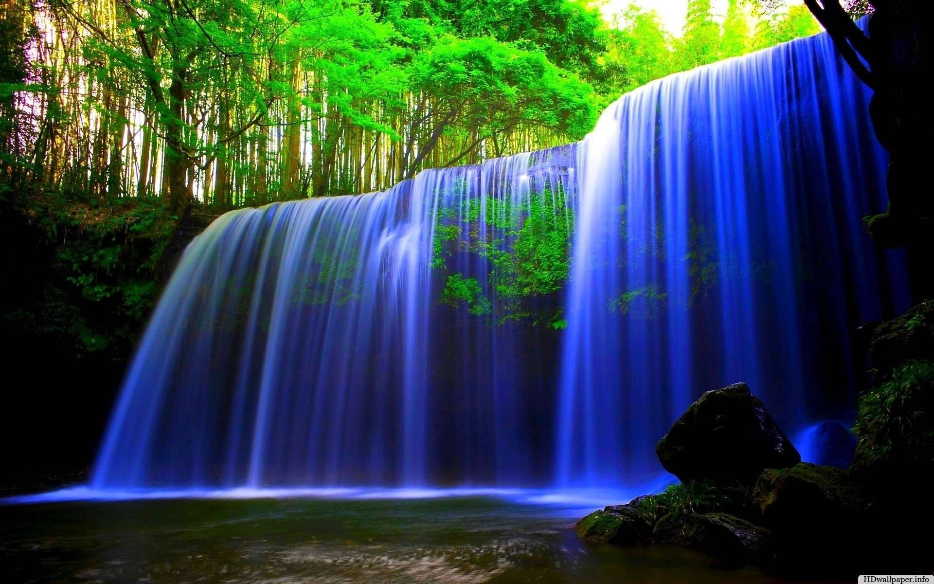 HD Water, fluorescent, vibrant blue, Full HD Desktop Wallpaper