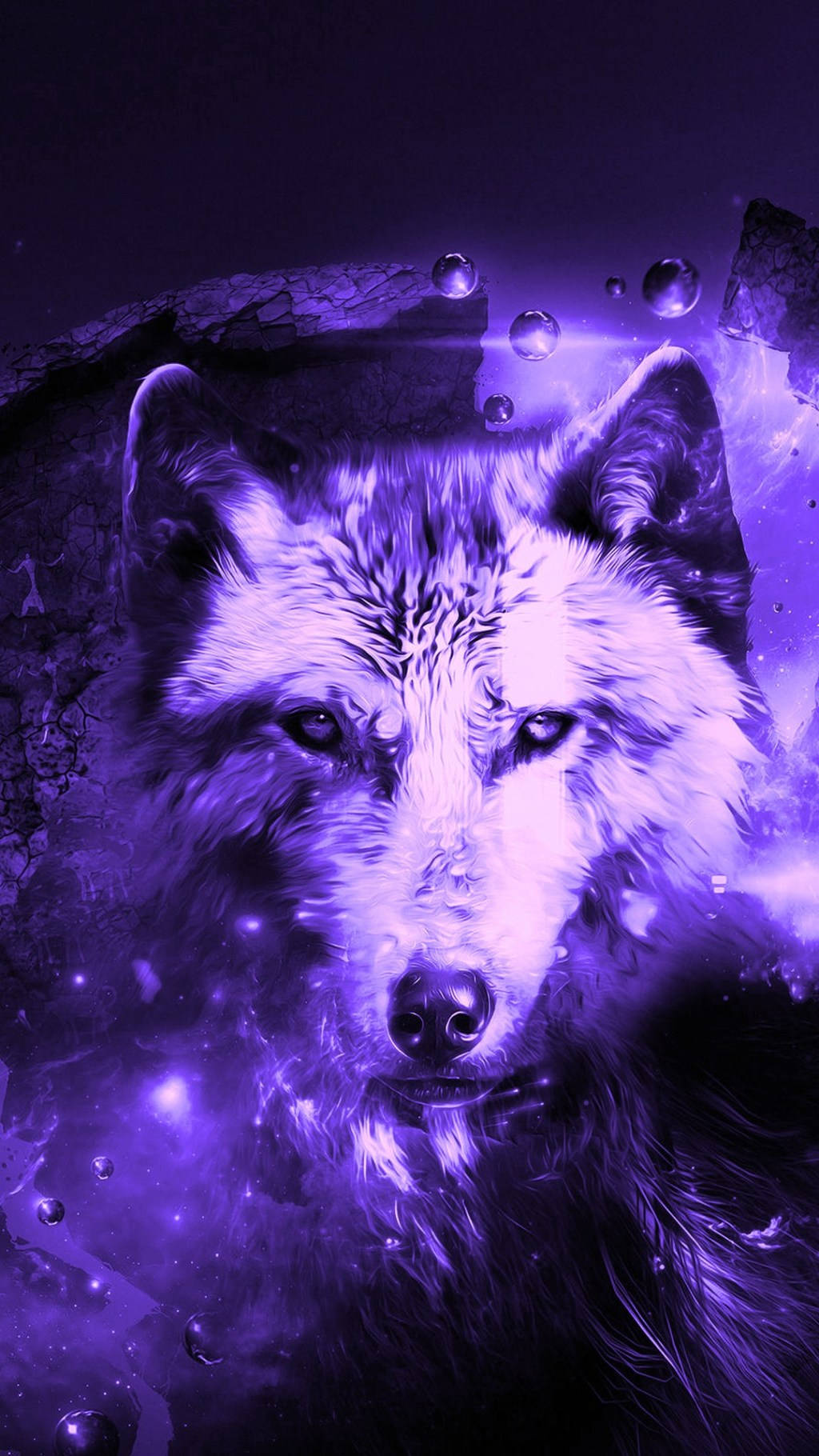 electric purple, galaxy, wolf face, HD Phone Wallpaper