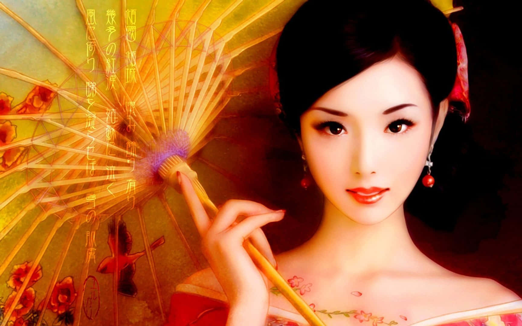 HD Women, kimono, dark hair, HD Desktop Wallpaper