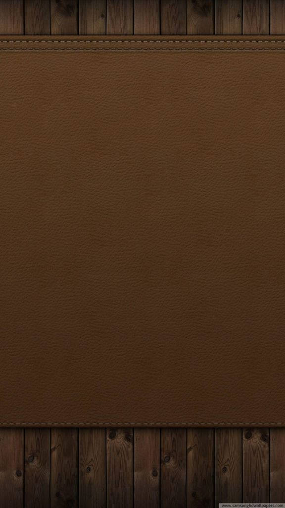 HD Wood, rich brown leather panel, dark wooden planks, SD Phone Wallpaper