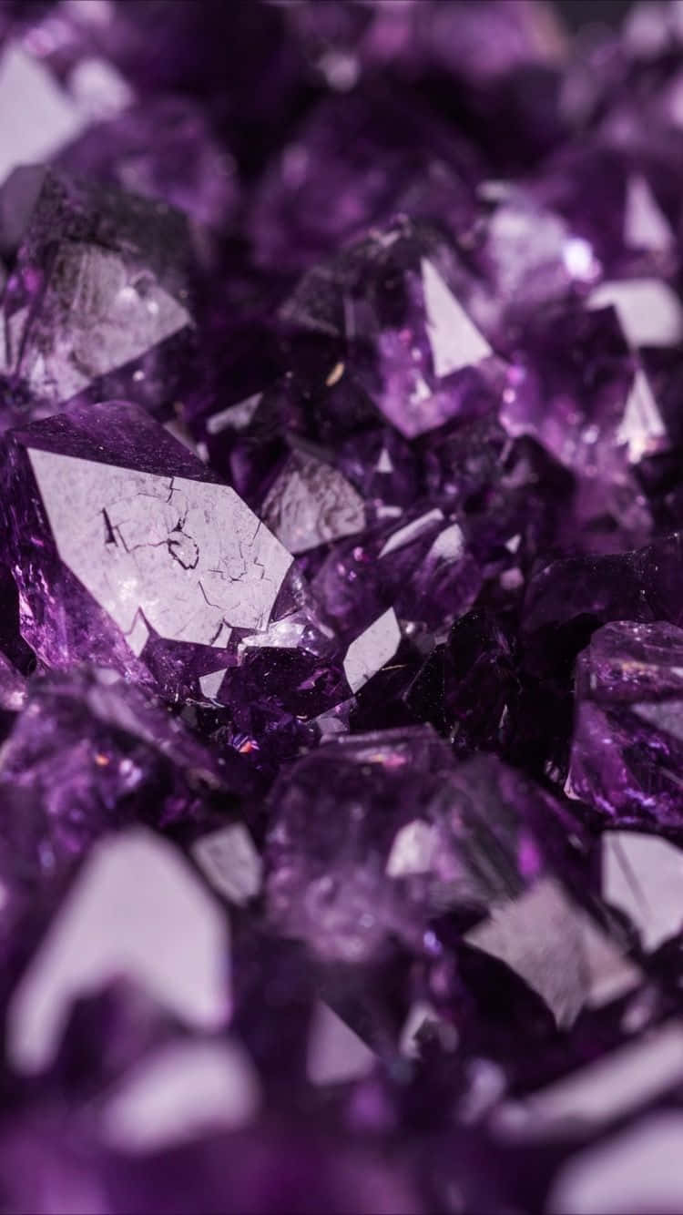 purple amethyst crystals, sharp facets, soft bokeh background, HD Phone Wallpaper