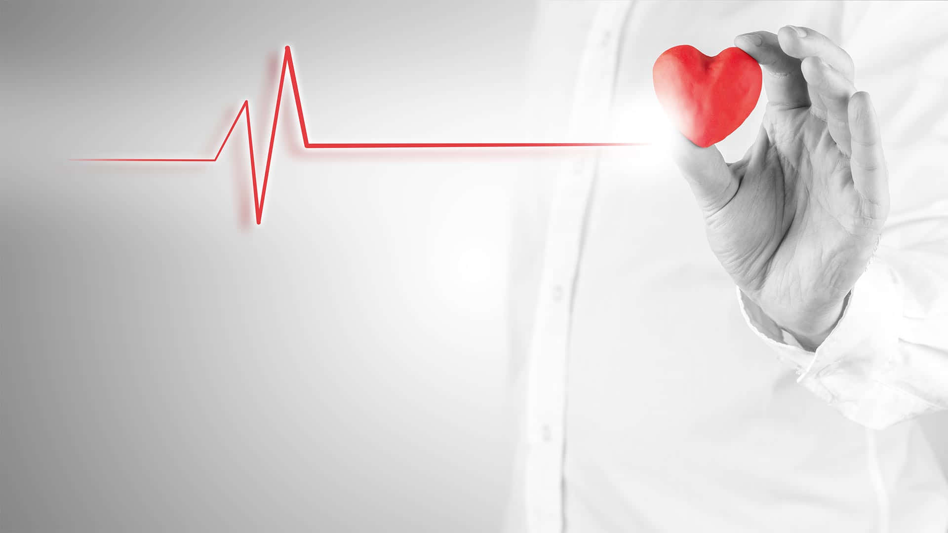 Health and Beauty, red heart shape, red heartbeat line, Full HD Desktop Wallpaper