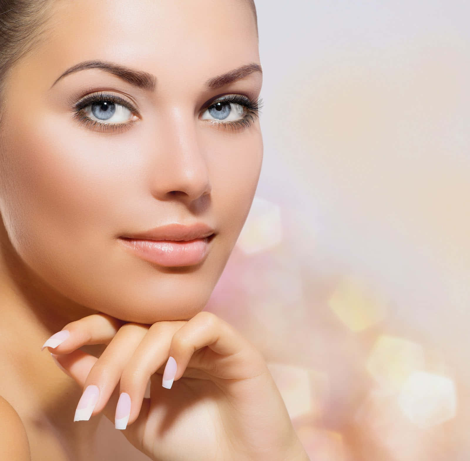 health and beauty, blue eyes, flawless skin, HD Desktop Wallpaper