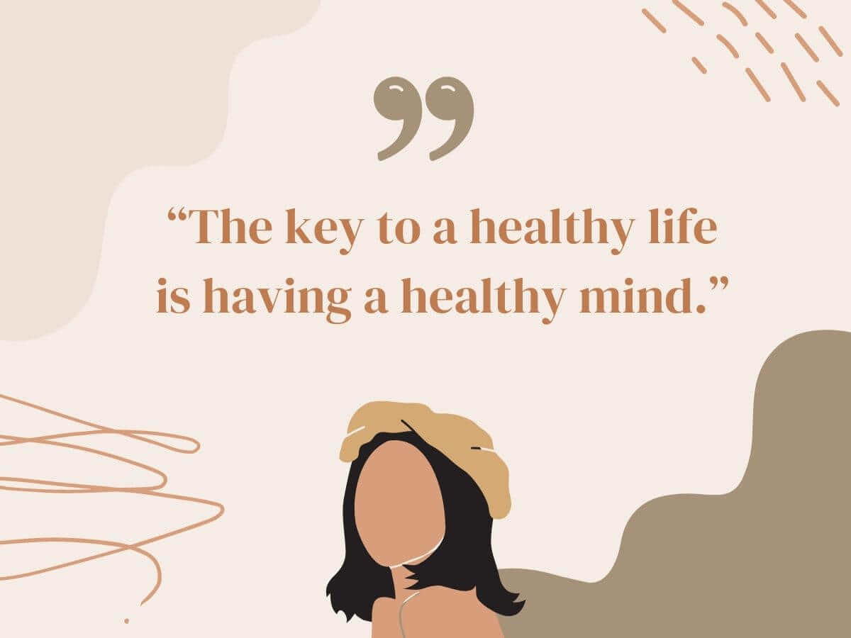 healthy mind healthy life, beret, minimalist illustration, SD Desktop Wallpaper