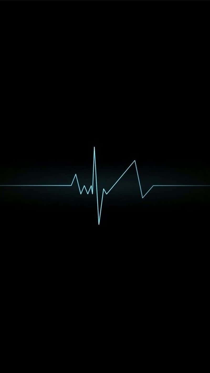 glowing blue heartbeat line, deep black background, digital lifeline, HD Phone Wallpaper