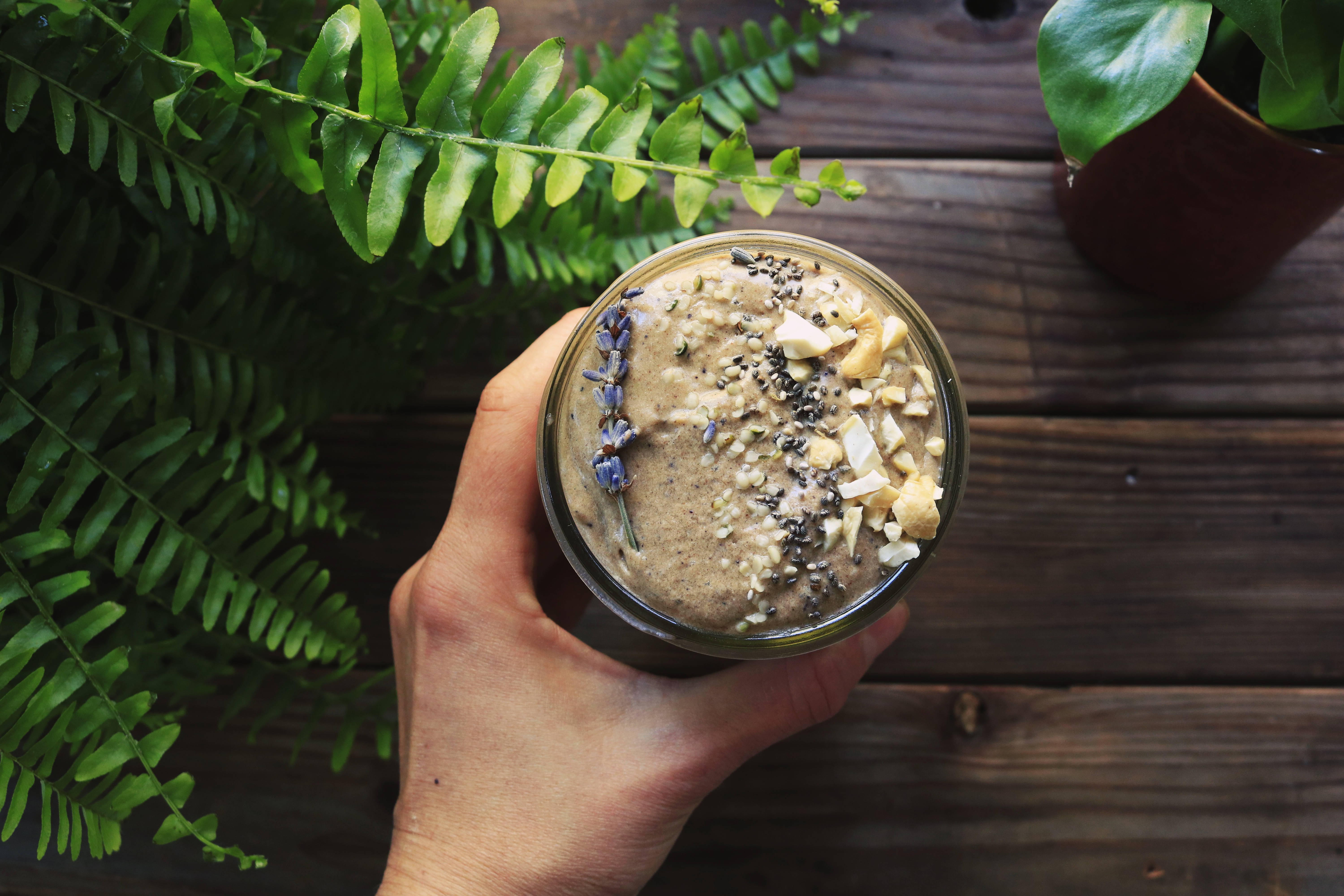 Good Health Smoothie, chia seeds, coconut flakes, 5K Desktop Wallpaper