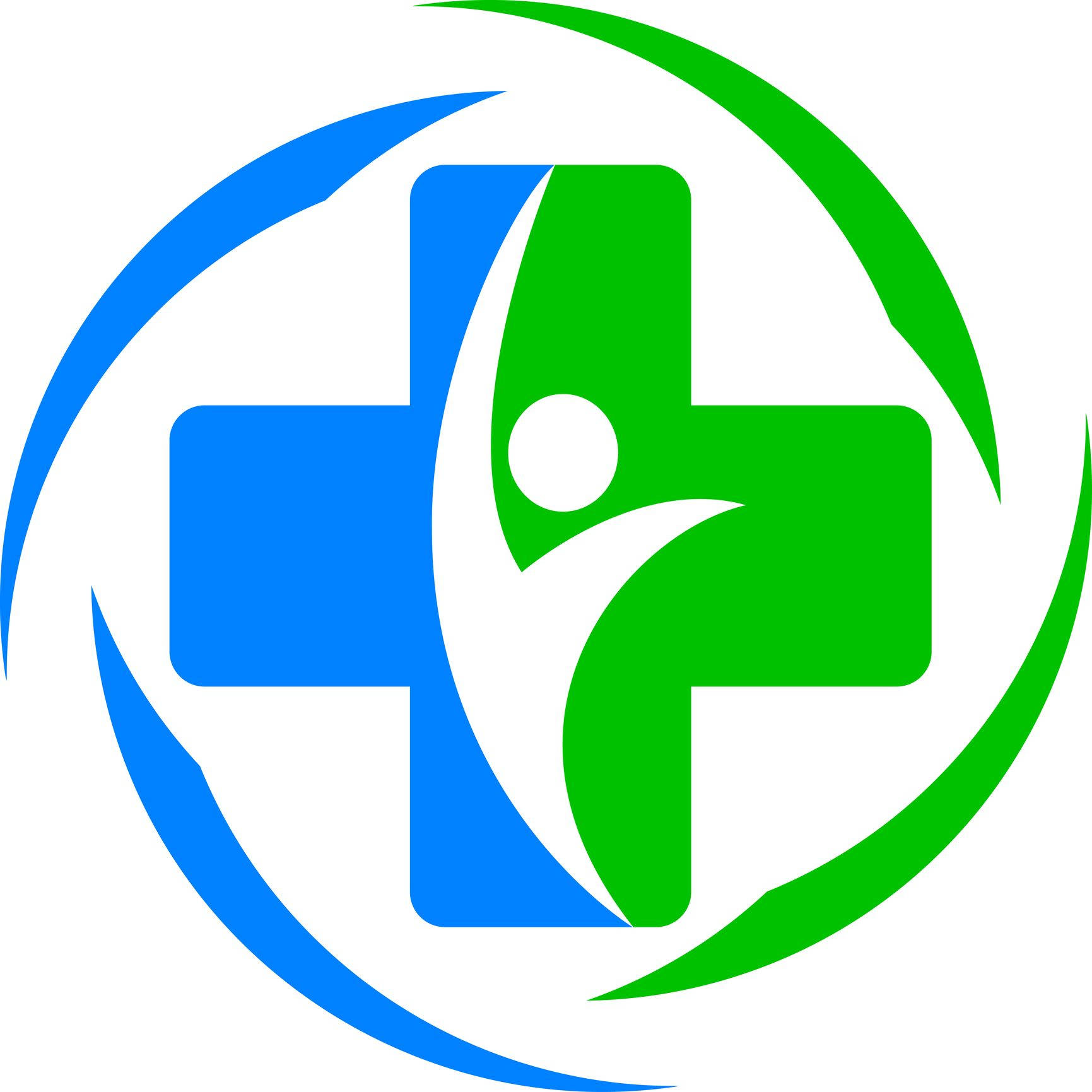 medical health logo, blue, green, HD Desktop Wallpaper