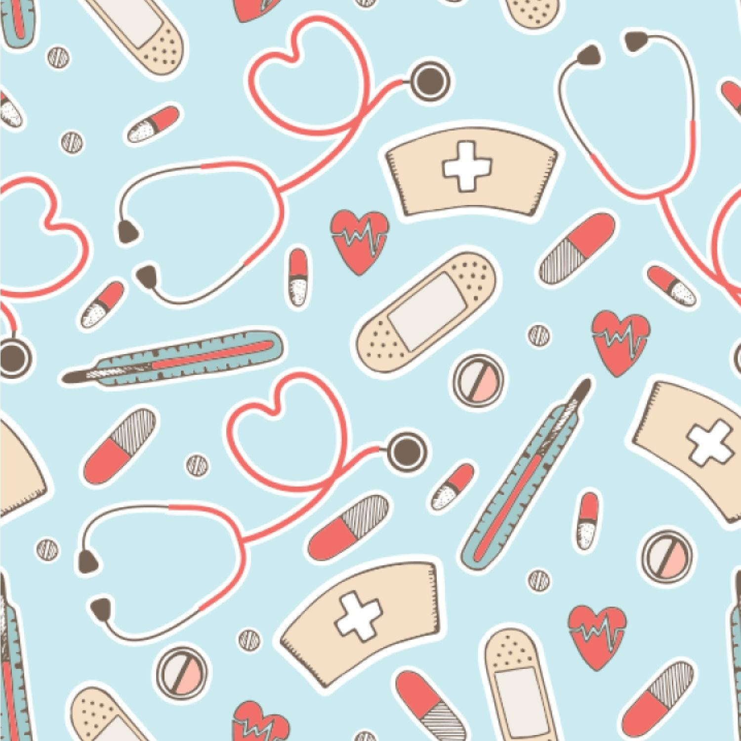 light blue, red stethoscopes, bandages, HD Desktop Wallpaper