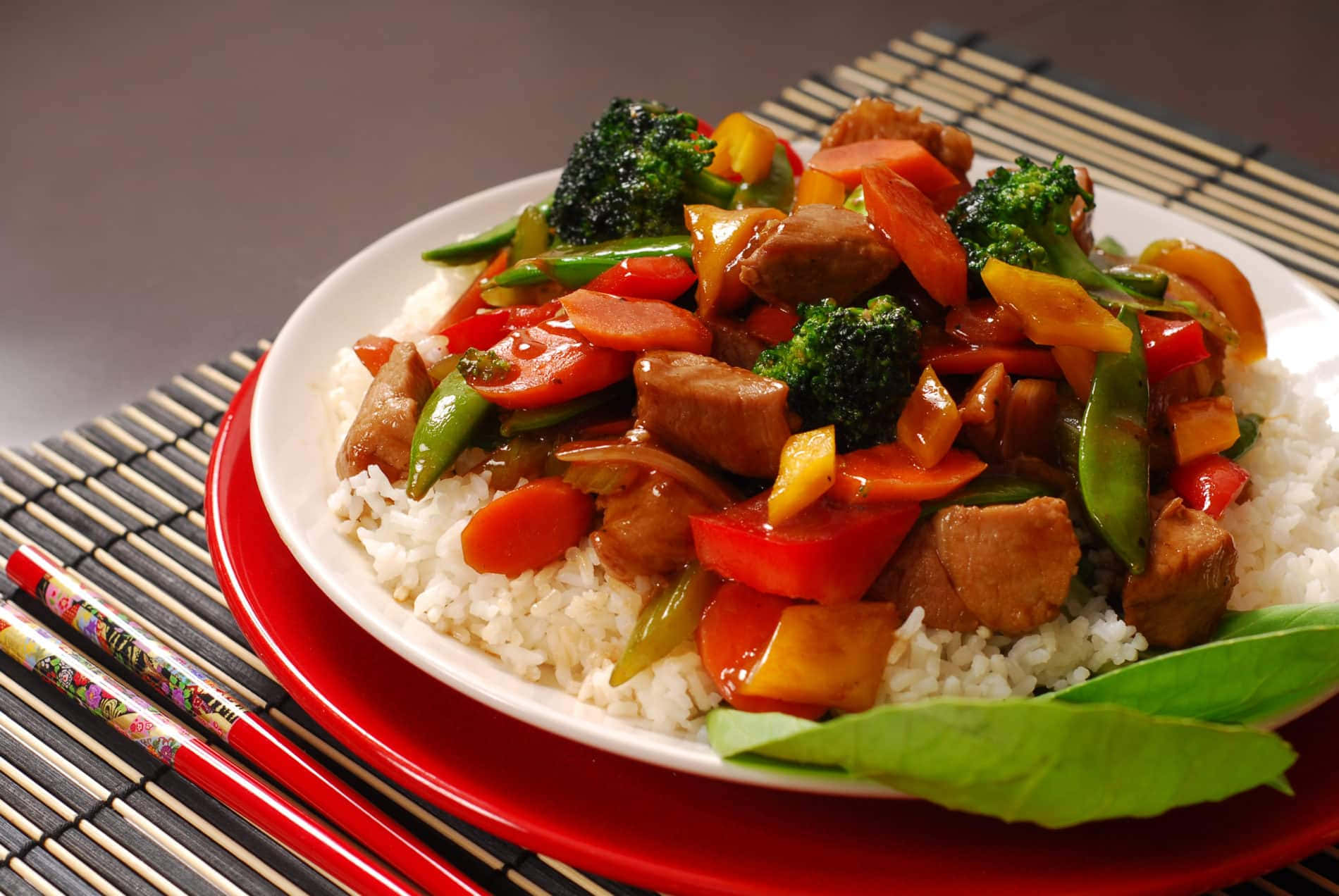 Zesty Chinese Food, broccoli, carrots, HD Desktop Wallpaper