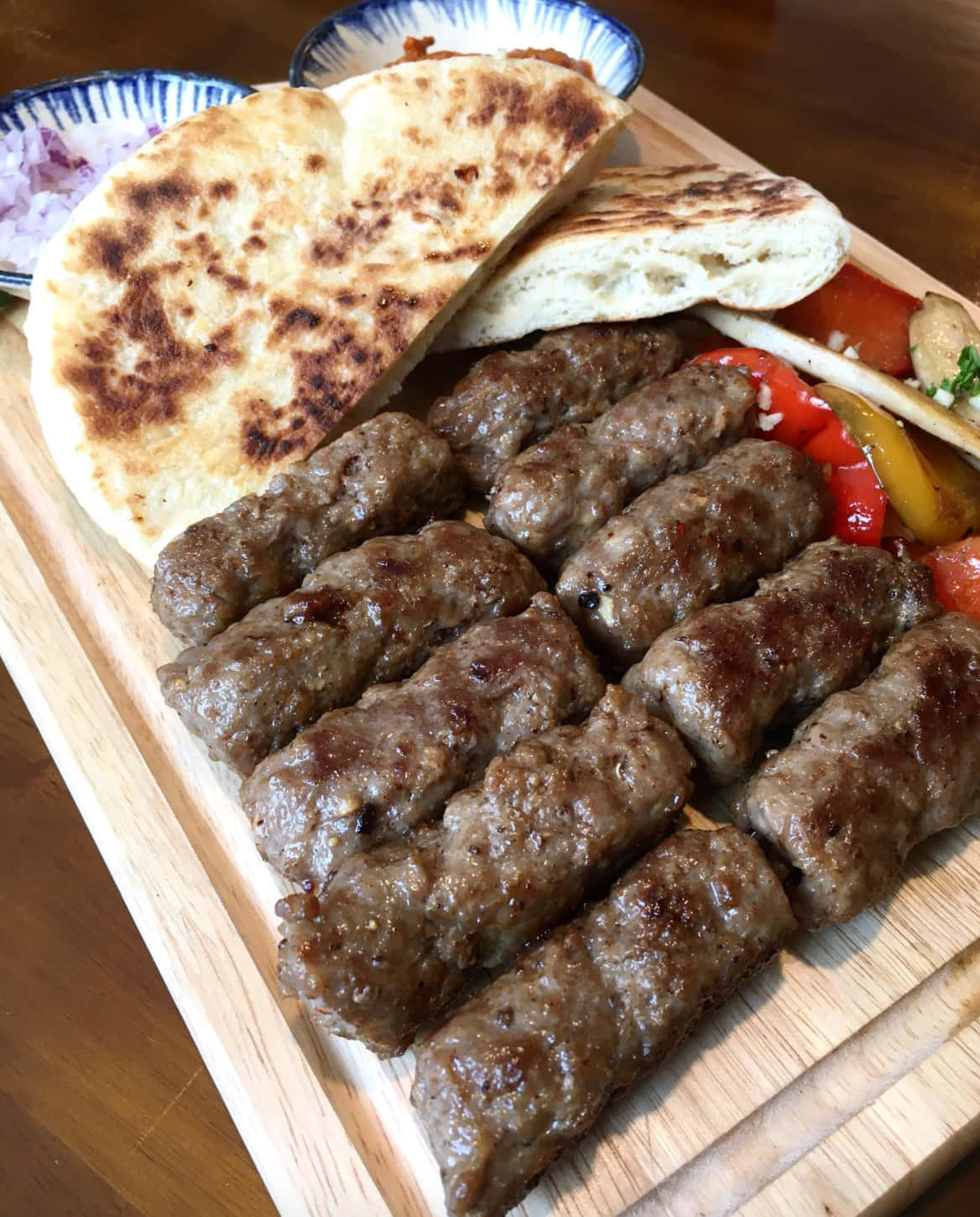 grilled cevapi, pita bread, charred marks, HD Phone Wallpaper