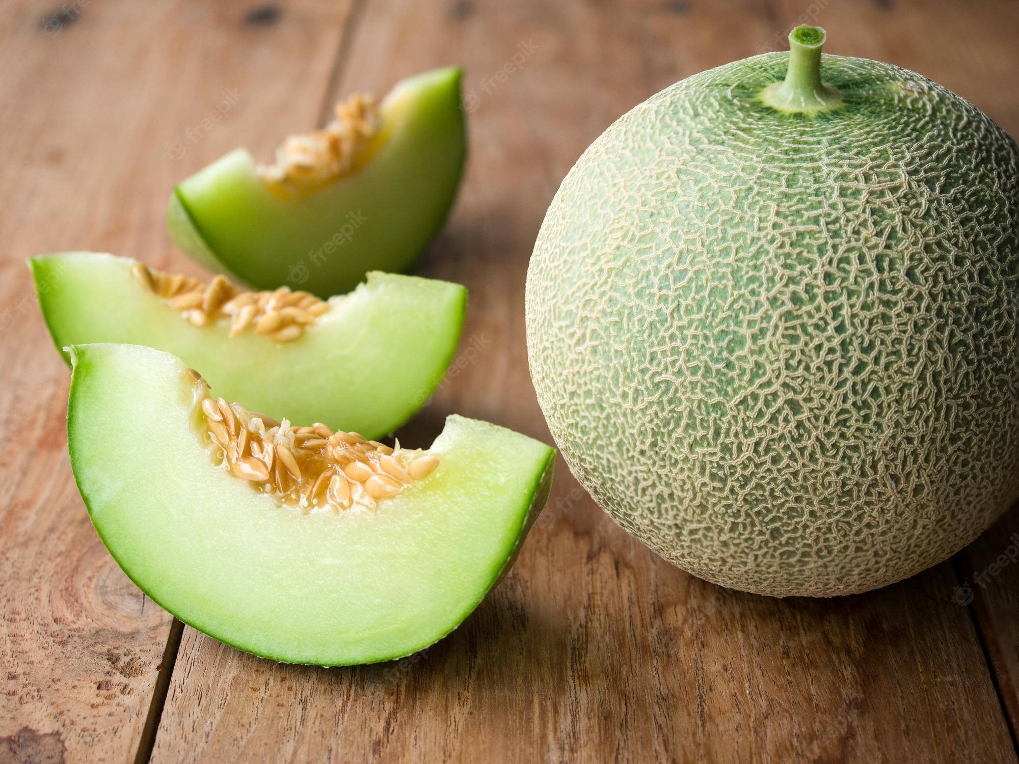 honeydew melon, three slices, green melon, Full HD Desktop Wallpaper
