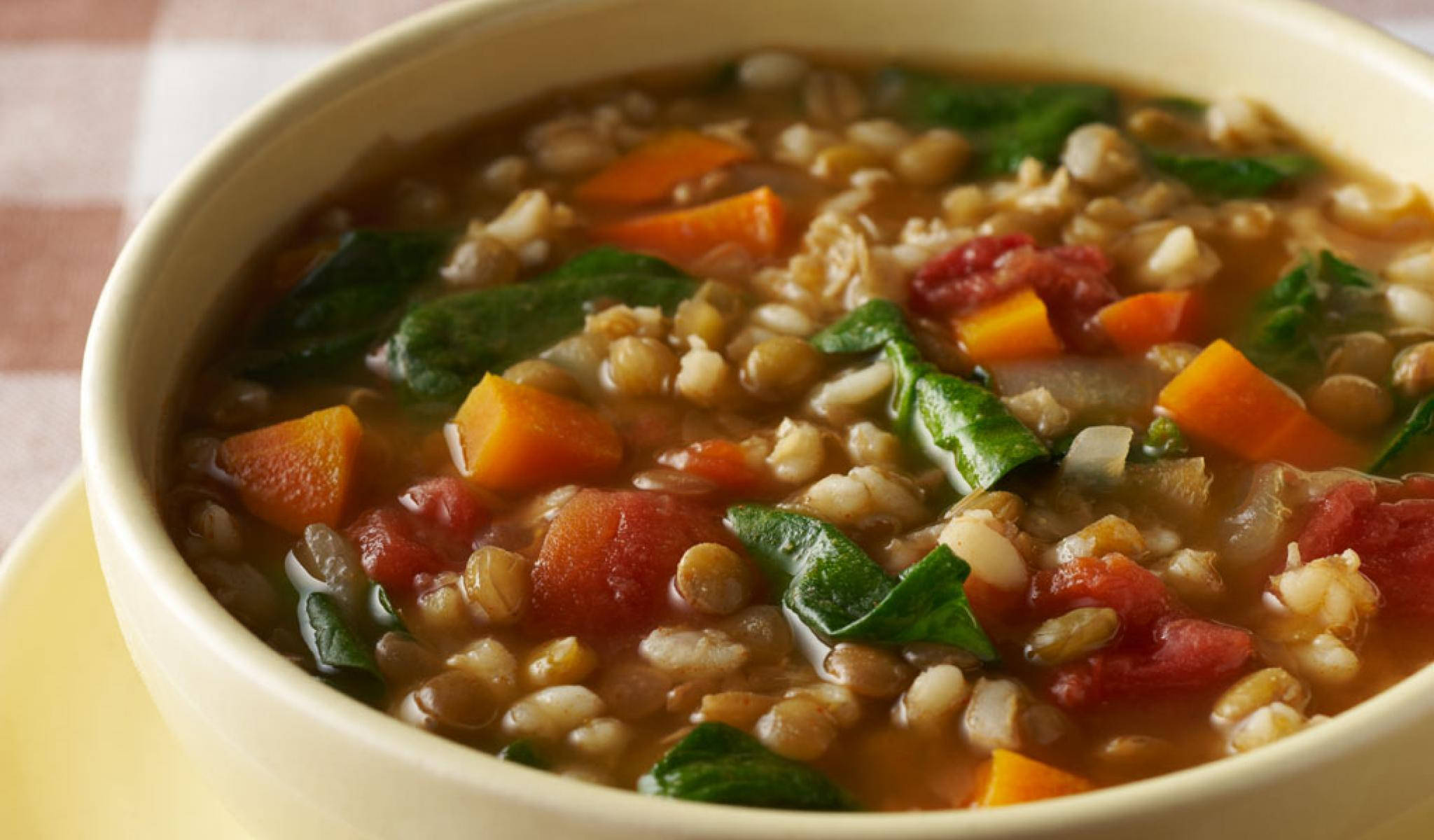lentil soup, carrots, tomatoes, Full HD Desktop Wallpaper