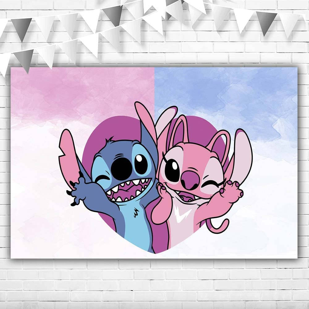 Pink Stitch, Blue And Pink Stitch Heart Poster, heart-shaped frame, SD Desktop Wallpaper