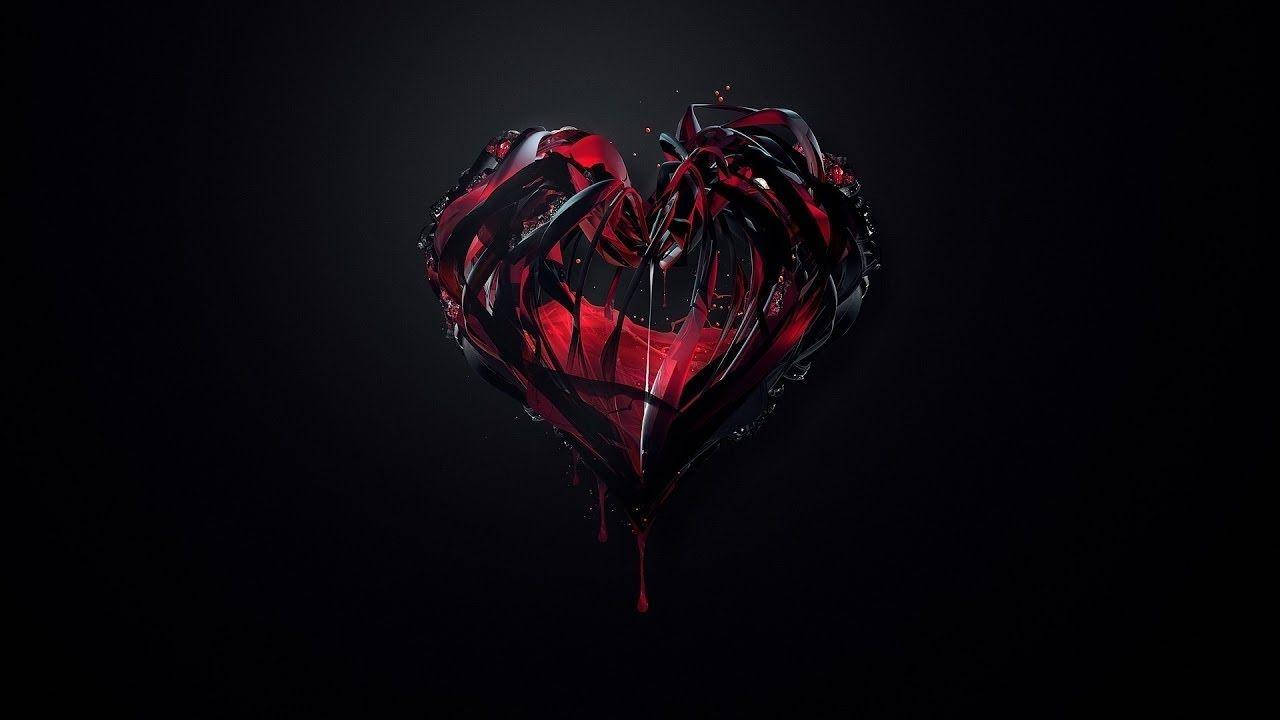 Heart Aesthetic, crimson heart, glossy liquid glass, HD Desktop Wallpaper
