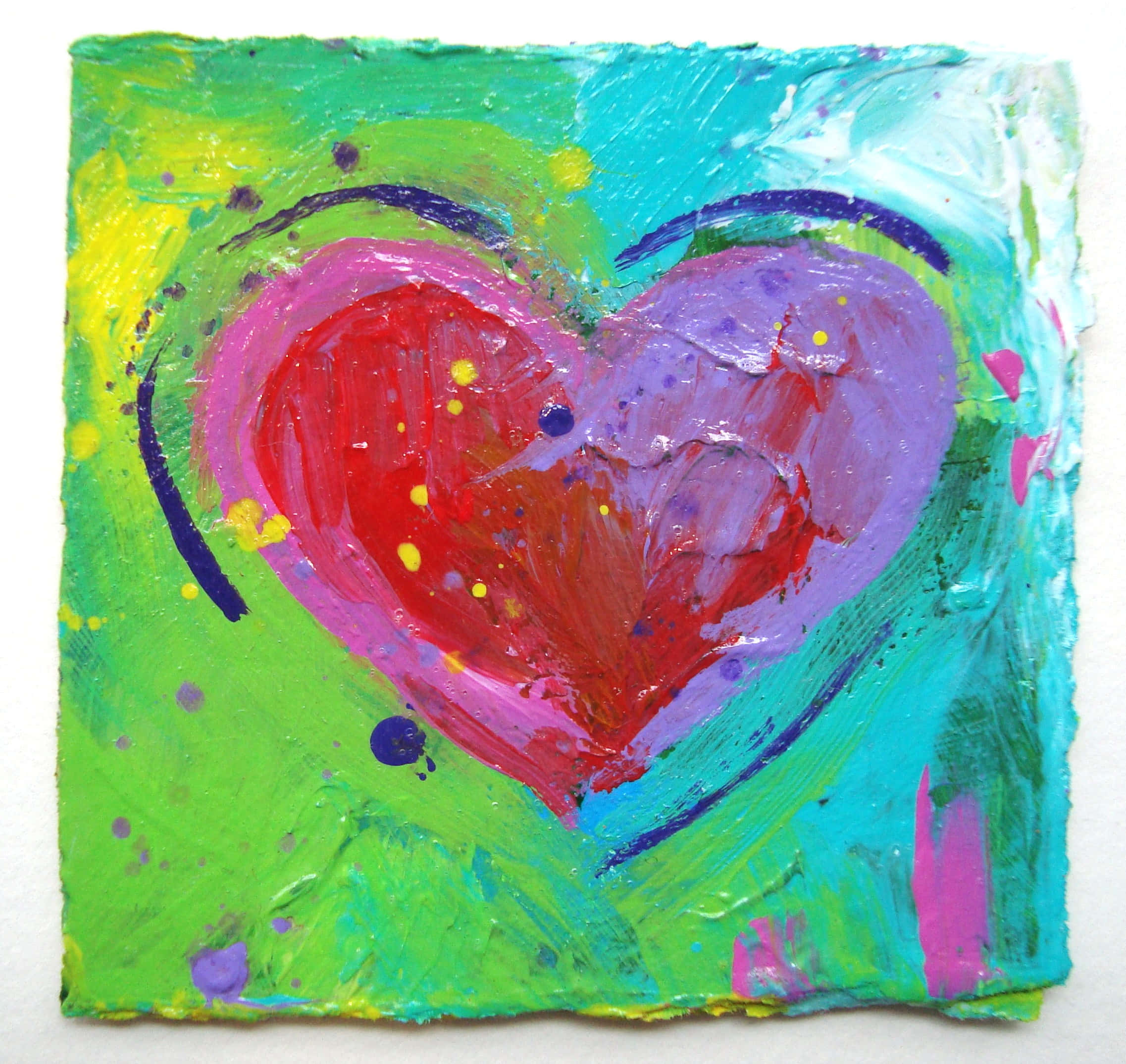 heart art, red, orange, Full HD Desktop Wallpaper