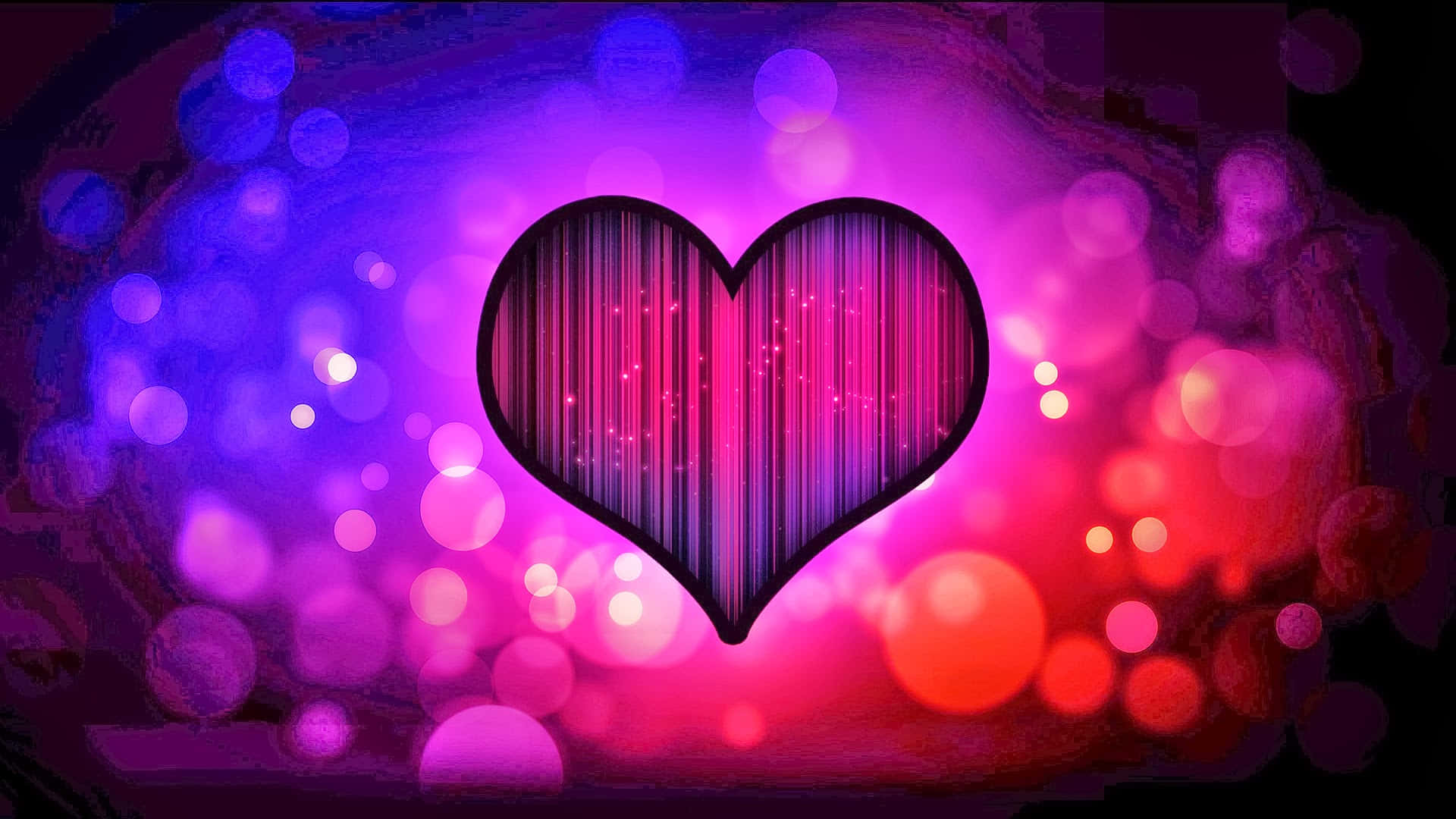 heart, vibrant purple, pink bokeh, Full HD Desktop Wallpaper