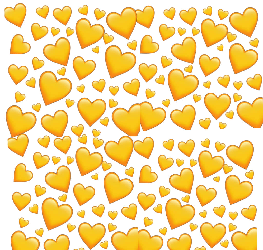 yellow heart, glossy golden hearts, clean white background, SD Desktop Wallpaper