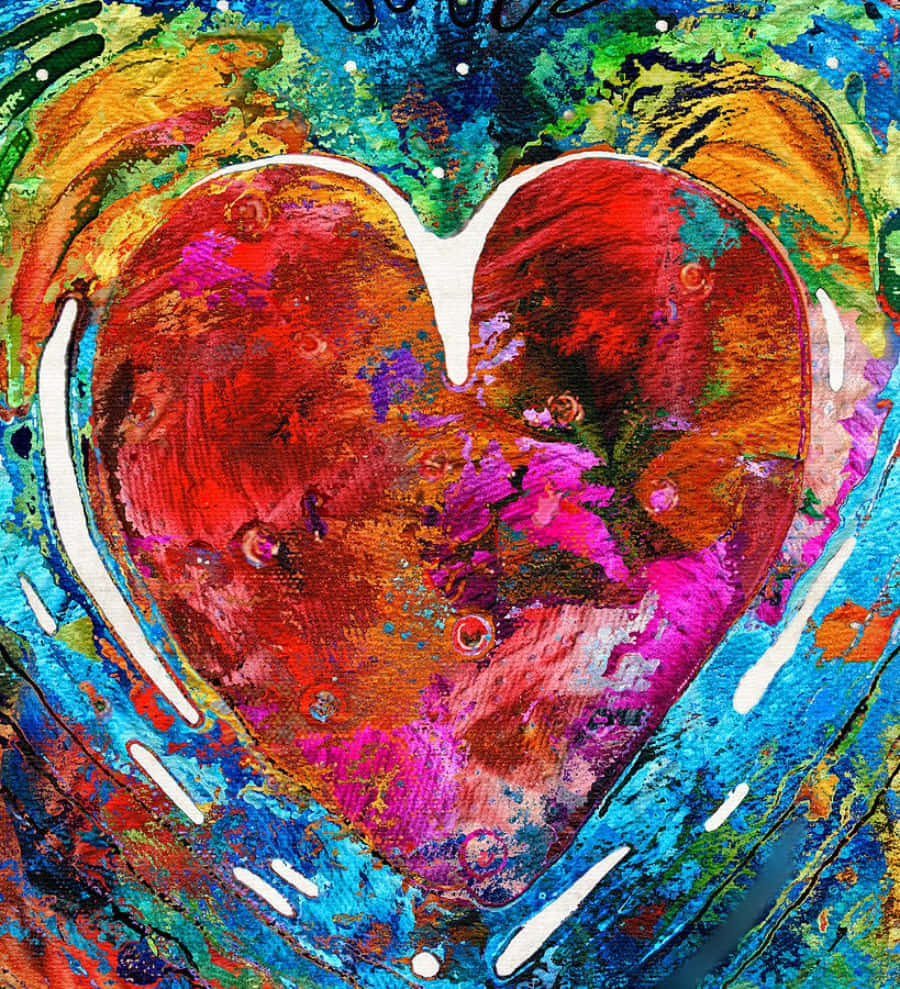 Heart Art, red, pink, SD Phone Wallpaper