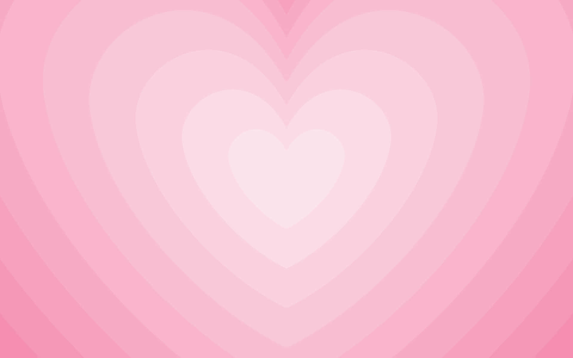 pink heart aura, concentric hearts, soft gradient, Full HD Desktop Wallpaper