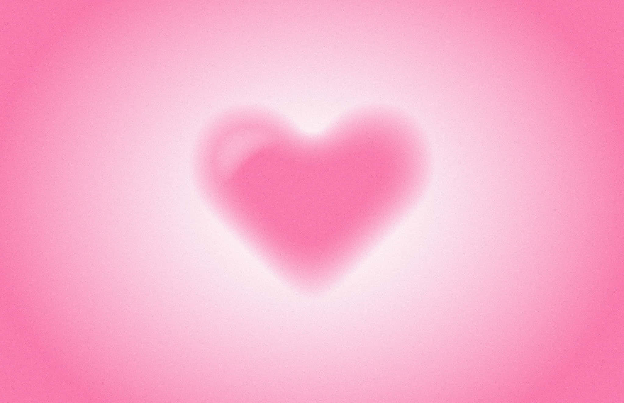 pink heart shape, gradient pink background, subtle light rays, Full HD Desktop Wallpaper