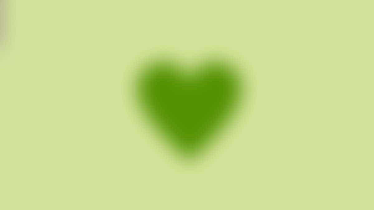 Green Heart Aura, blur background, soft green heart shape, SD Desktop Wallpaper