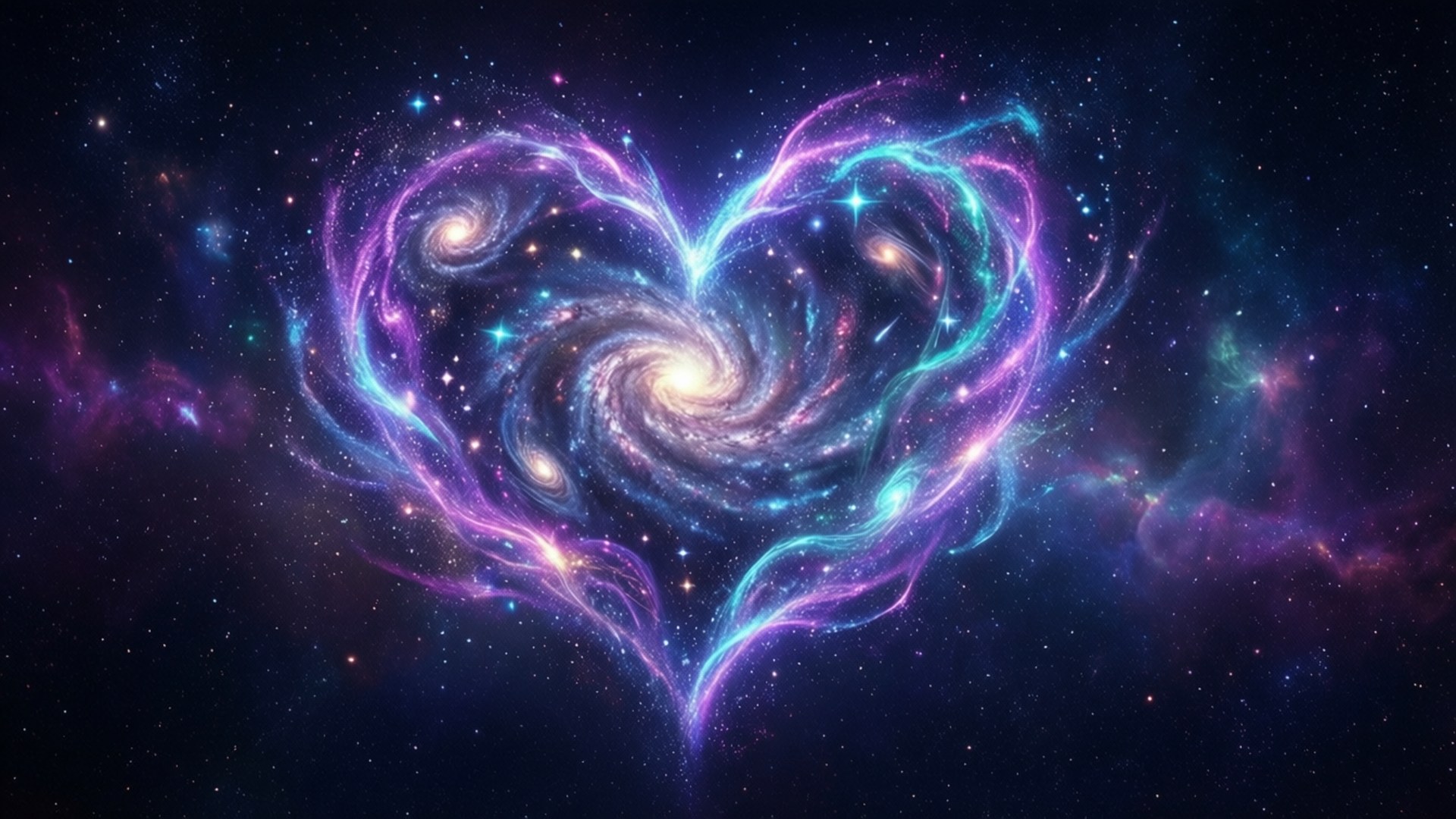 Cosmic Heart Nebula, galaxy dust, stars, Full HD Desktop Wallpaper