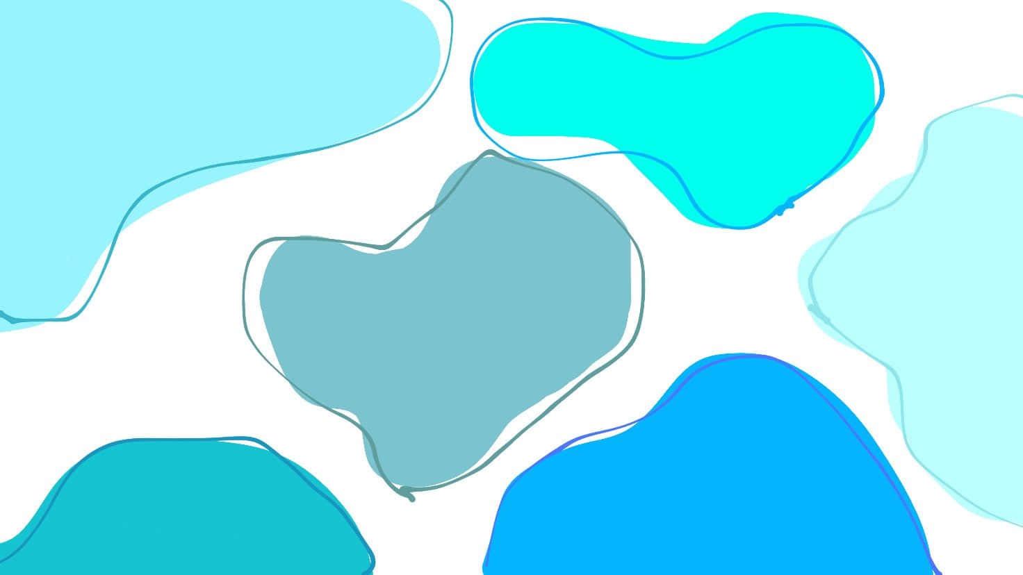 teal aesthetic laptop, blue and white heart shape, blue background, HD Desktop Wallpaper